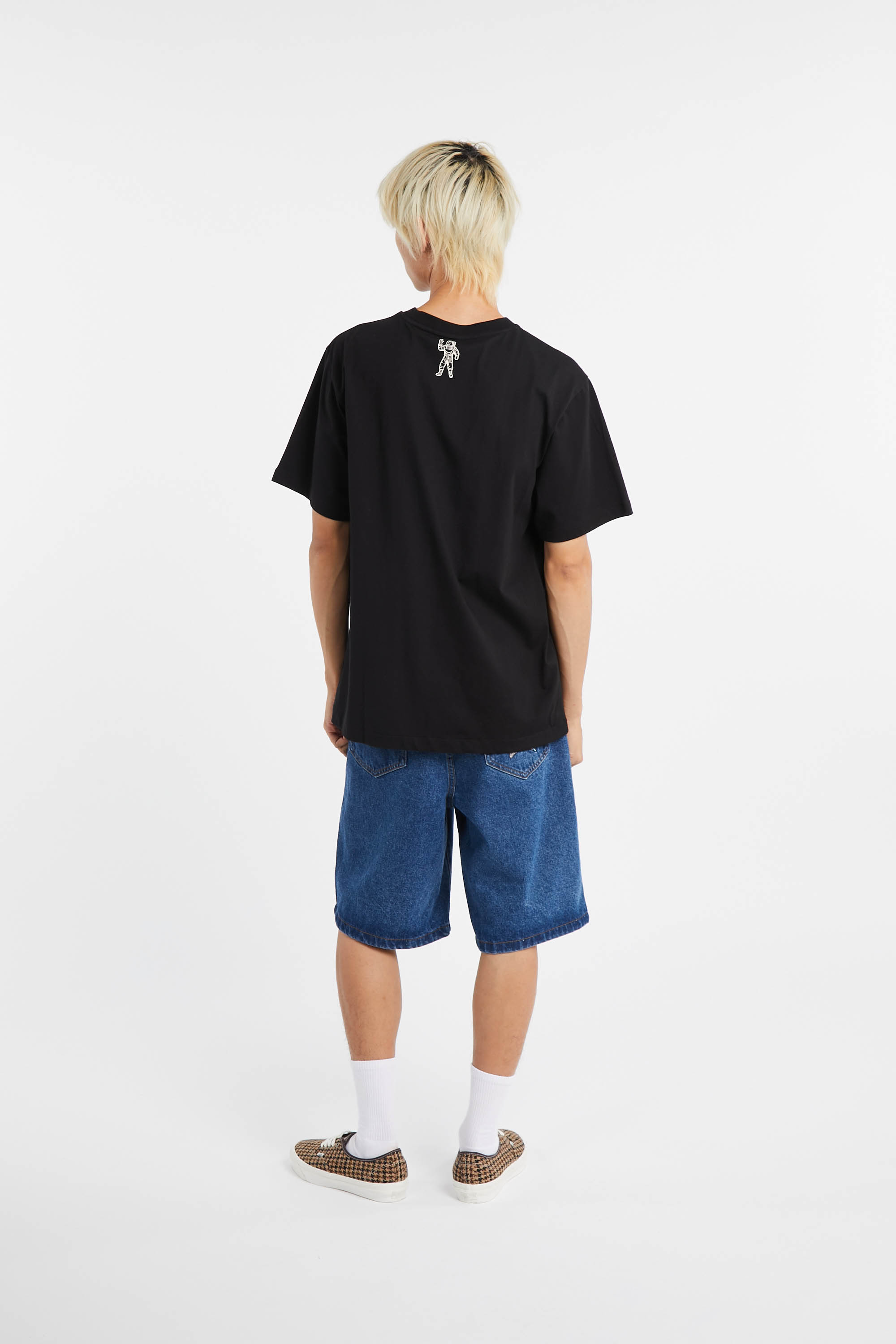 Regular-fit round-neck cotton T-shirt Black