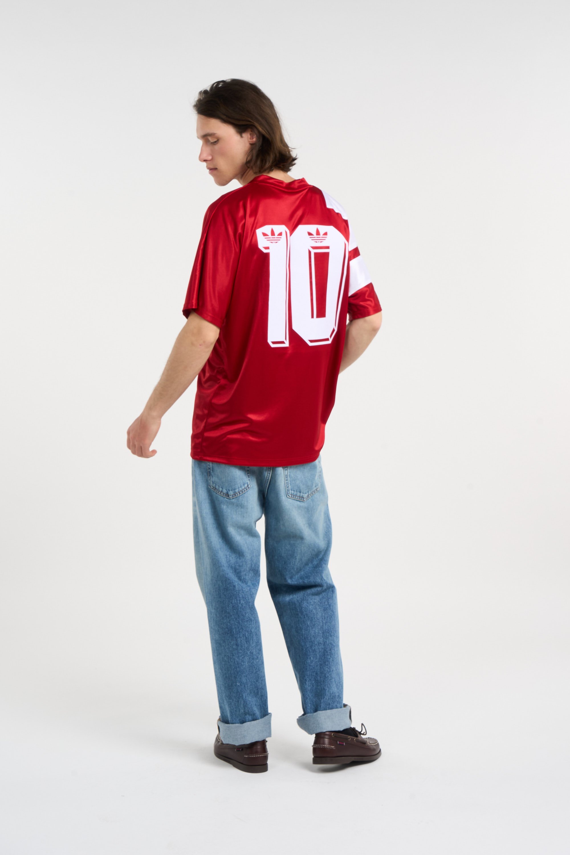 Regular-fit round-neck cotton T-shirt Red