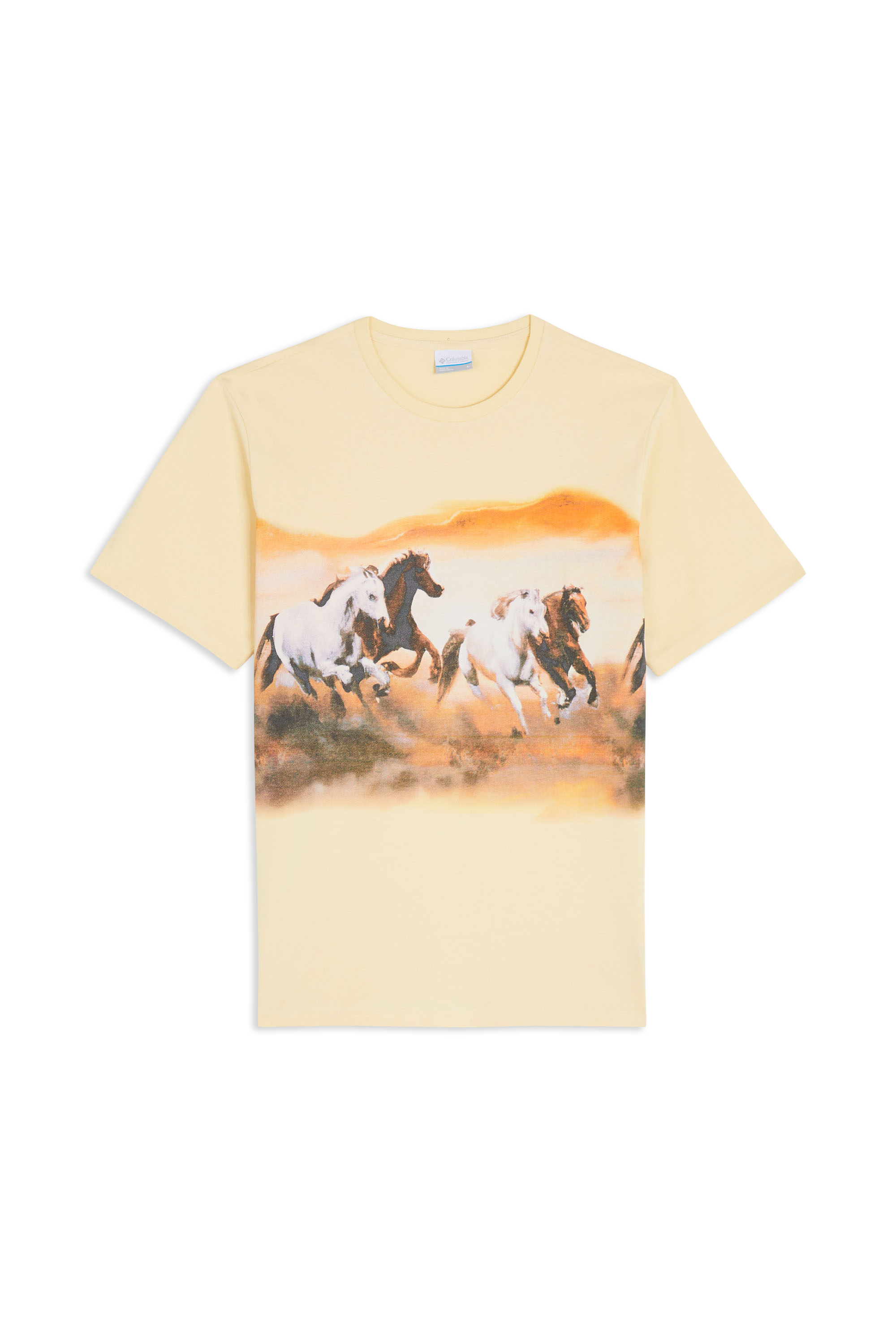 Regular-fit round-neck cotton T-shirt Yellow