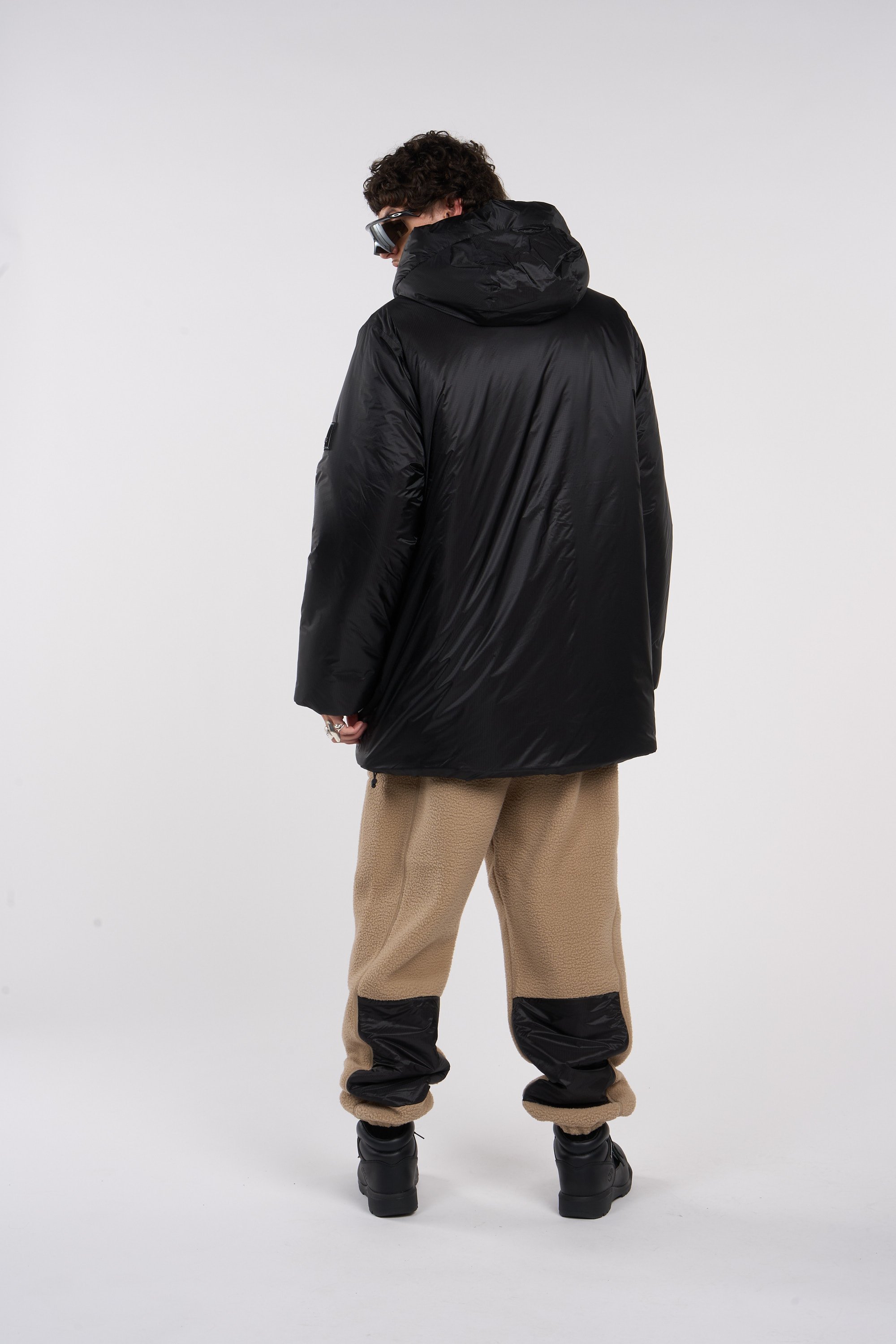 Lightweight quilted padded jacket with high neck Black