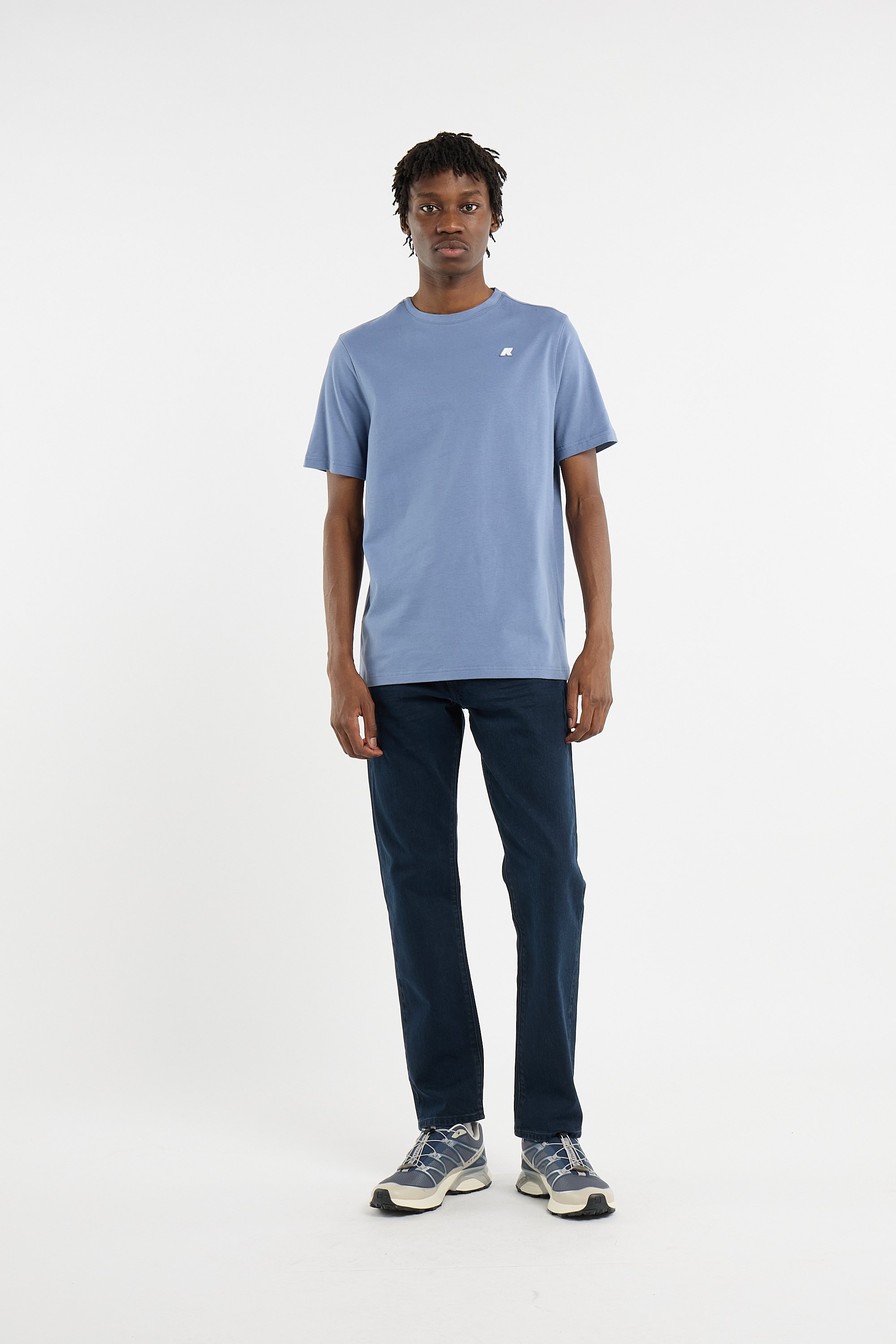 Regular-fit round-neck cotton T-shirt K-WAY Blue