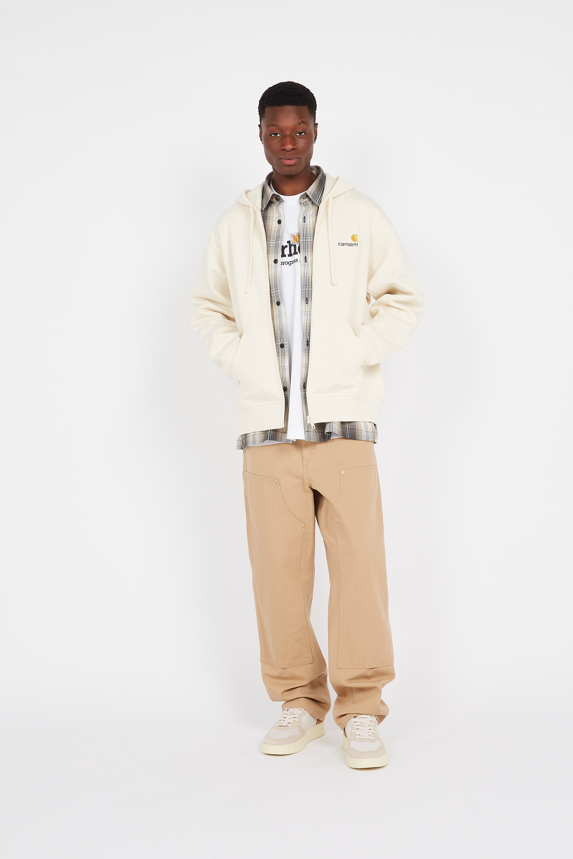 zip-up hoodie Beige