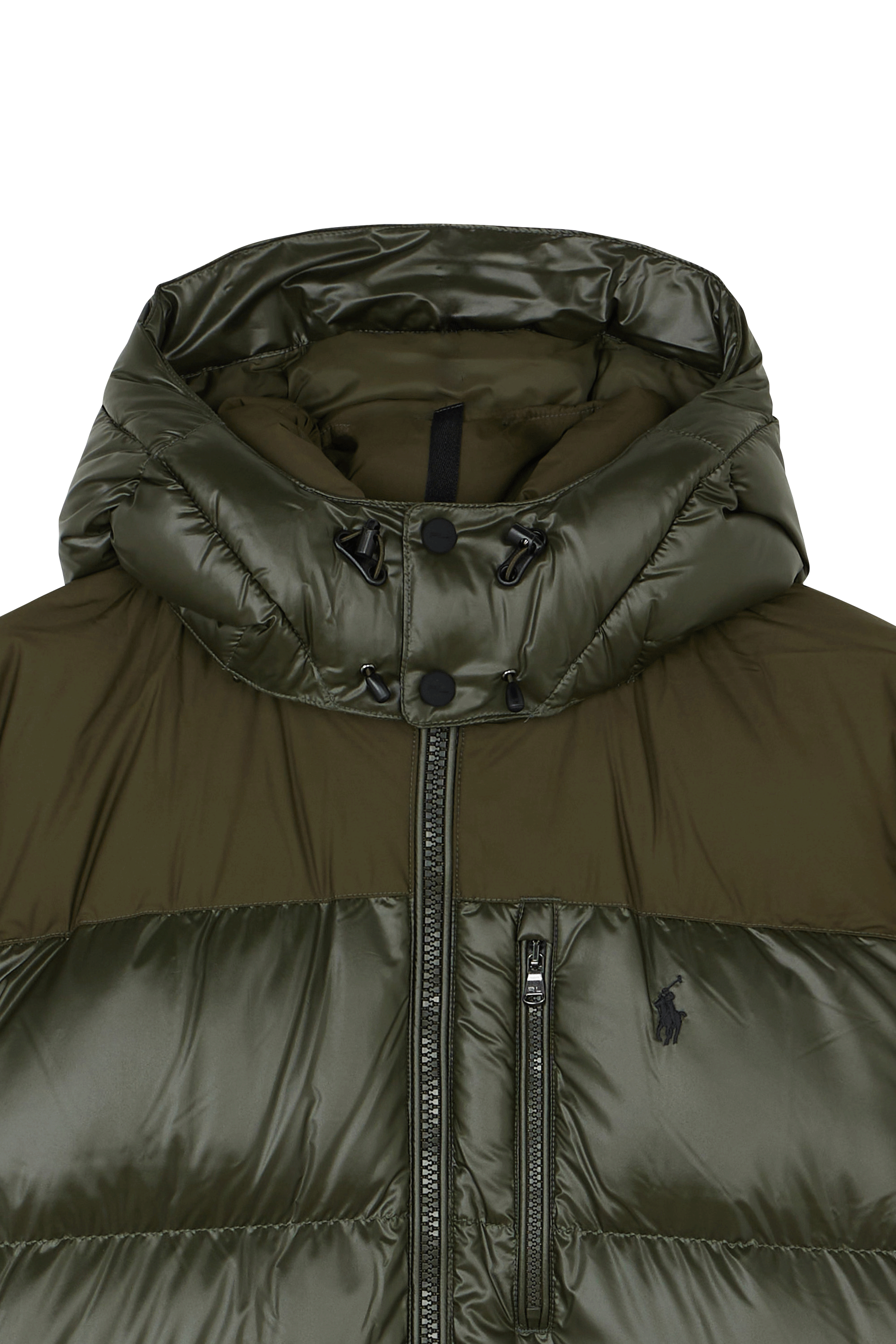 Lightweight quilted padded jacket with high neck Green