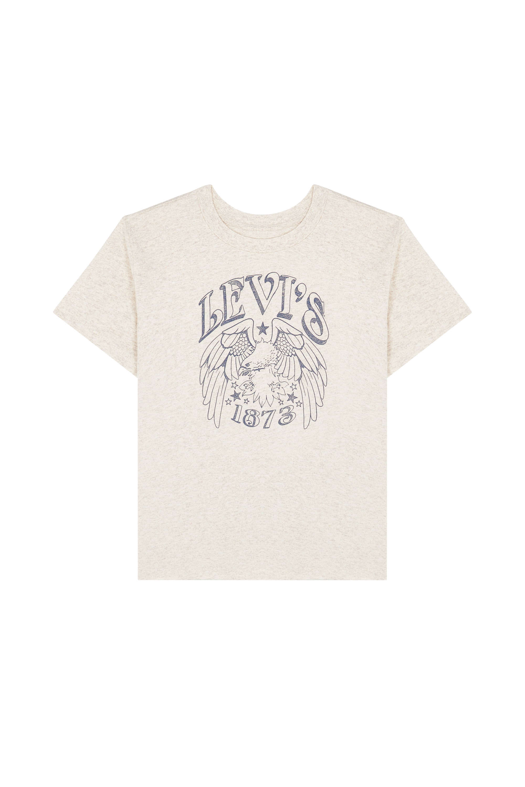 Regular-fit round-neck cotton T-shirt Beige
