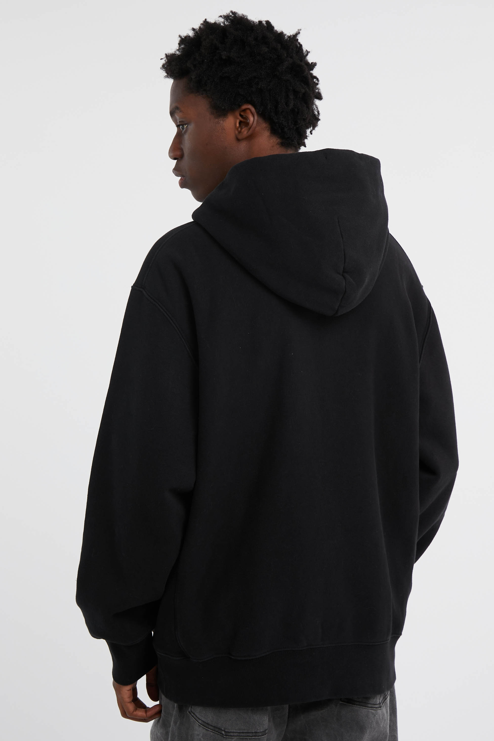 Regular-fit zip-up cotton-blend hoodie with Pony Player Black