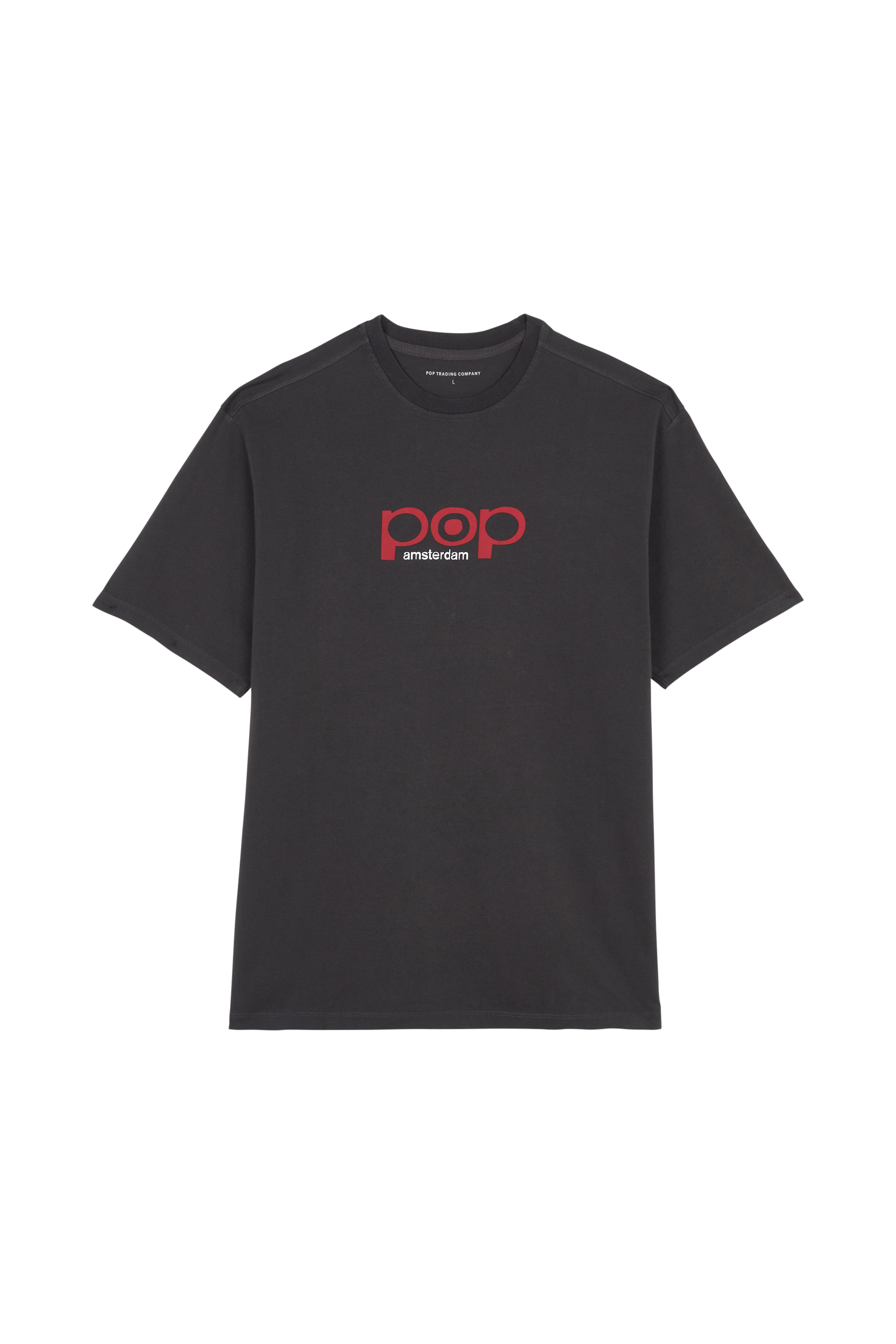 Regular-fit round-neck cotton T-shirt | Grey POP TRADING COMPANY Men