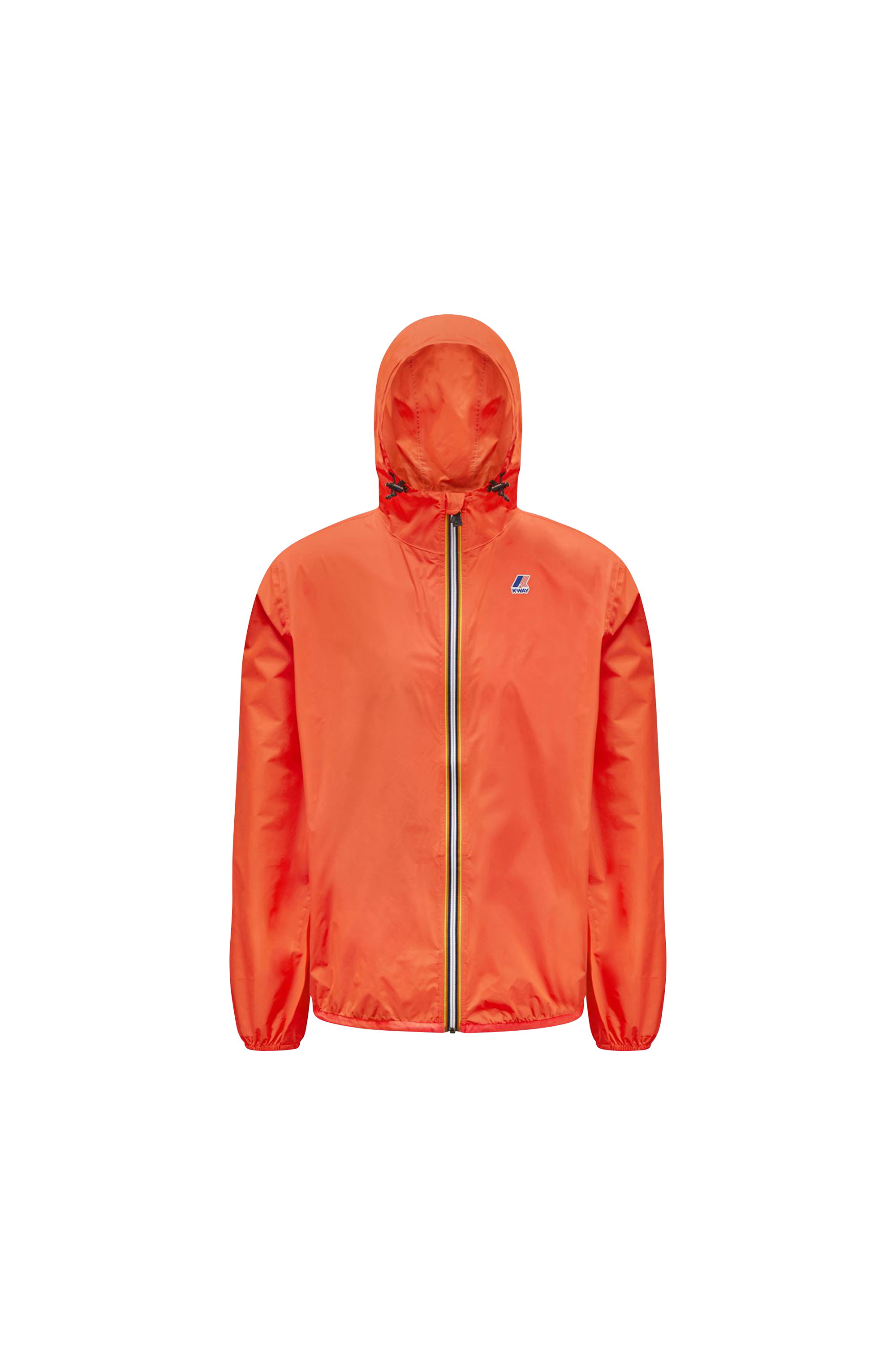 Hooded straight windbreaker Red