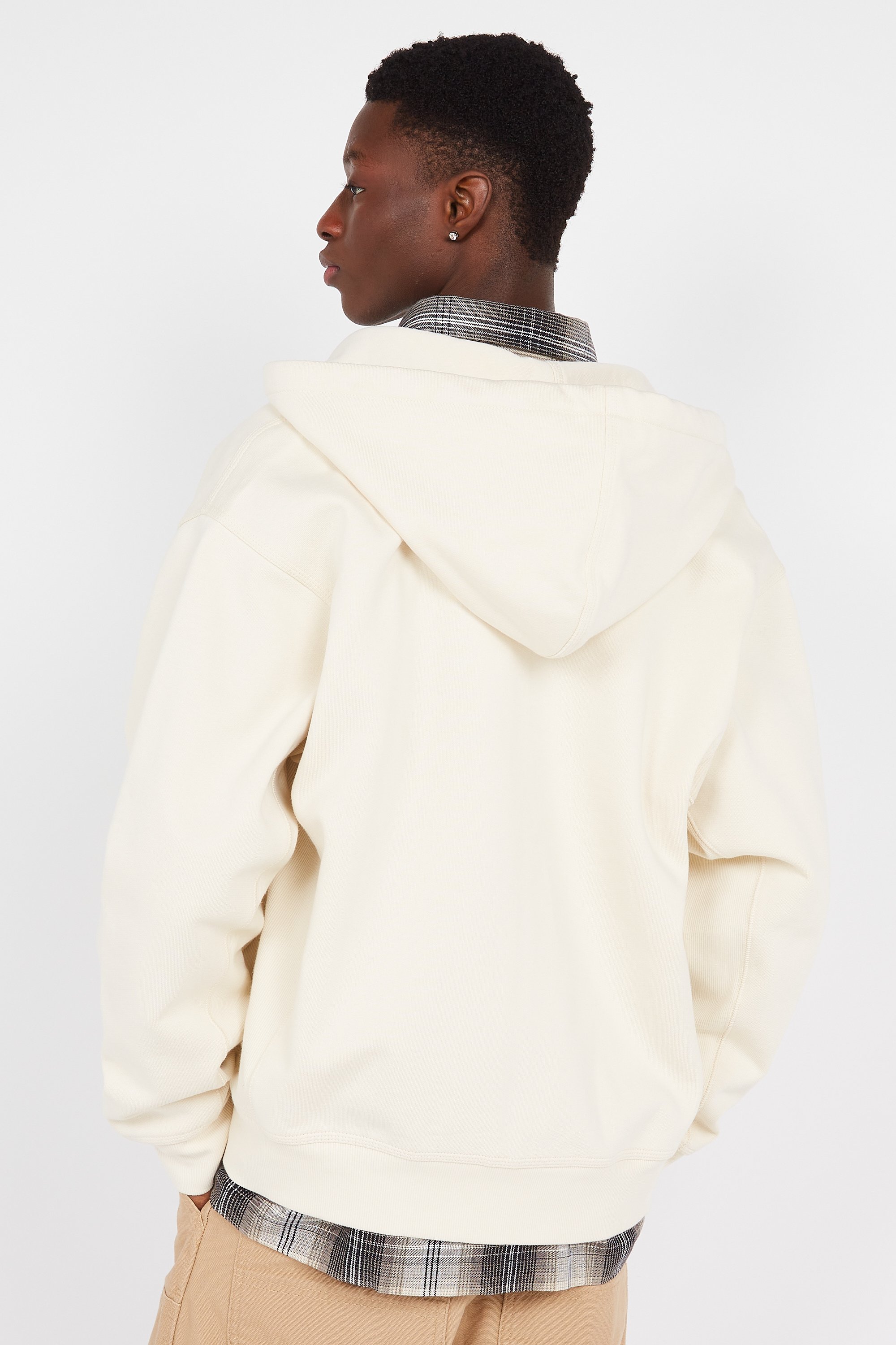 Zip-Up hoodie Hooded american script Beige Carhartt wip - Men
