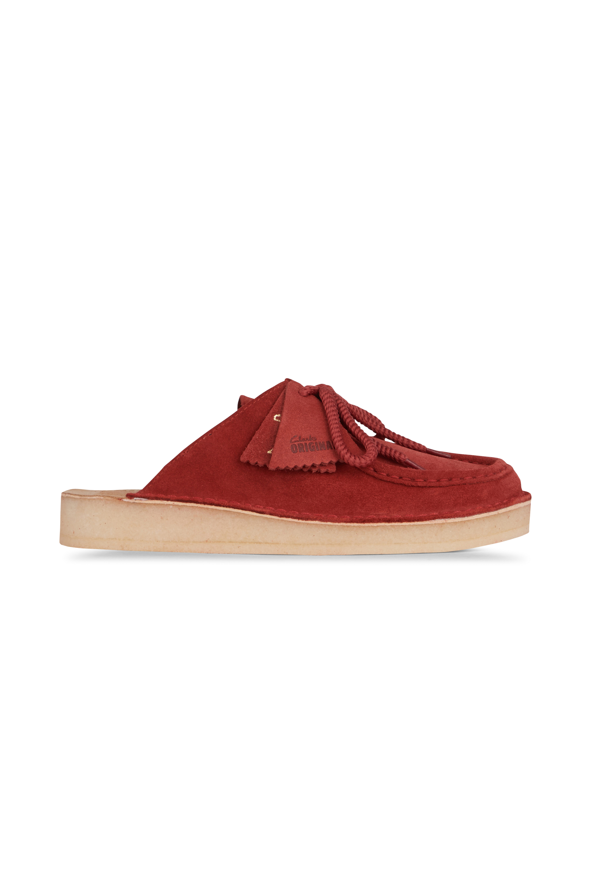 Flat furry sheepskin sandals Red
