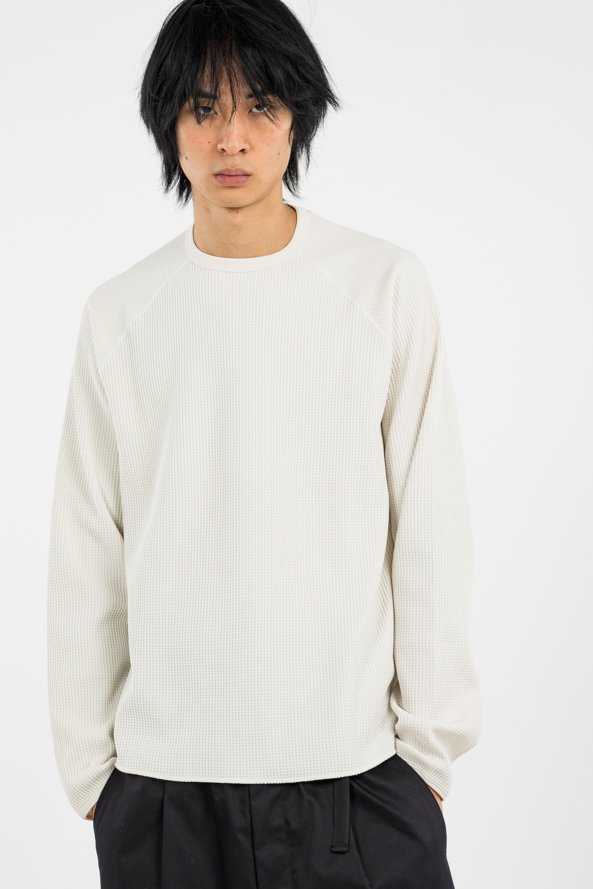 Regular-fit round-neck cotton T-shirt Beige