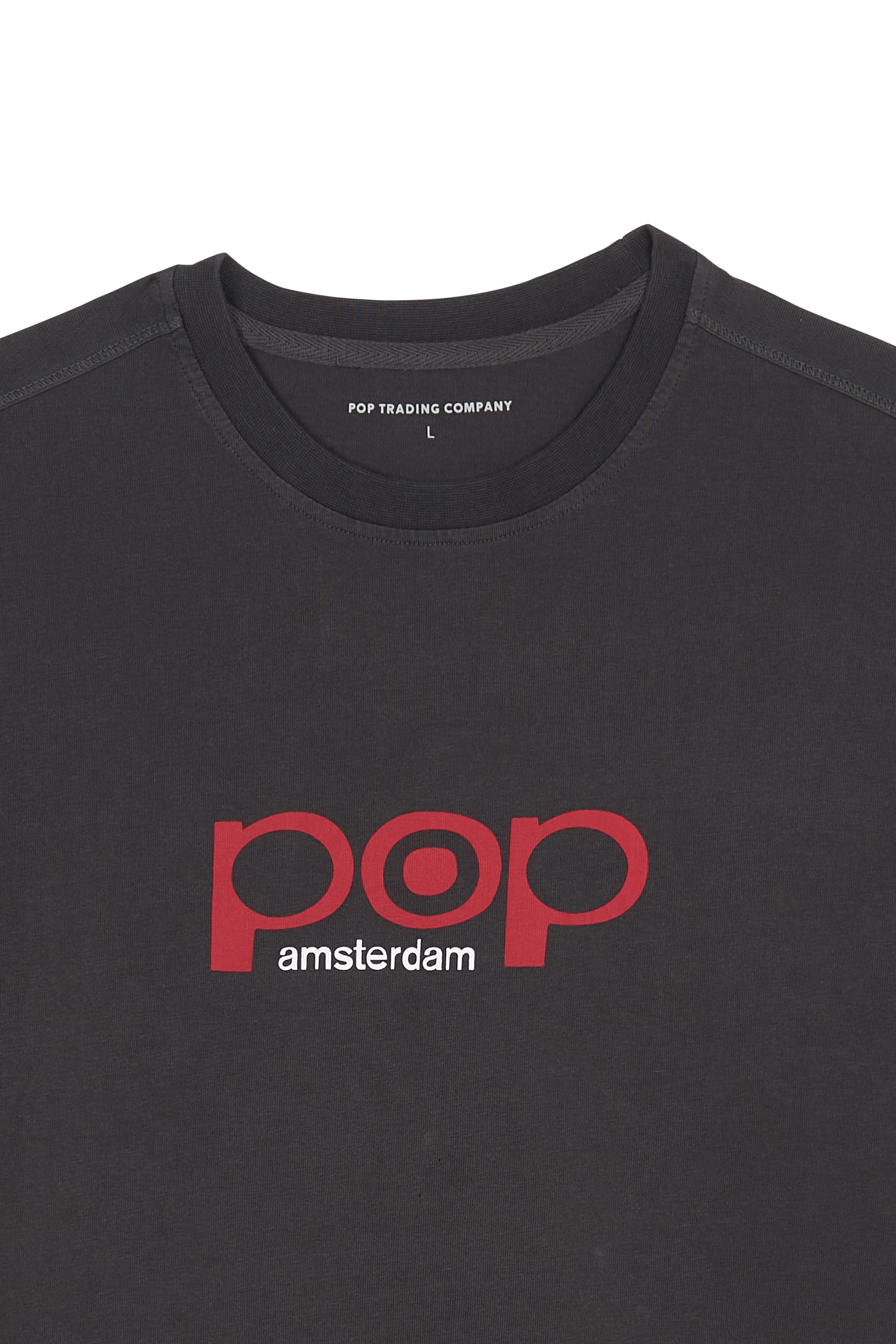 Regular-fit round-neck cotton T-shirt | Grey POP TRADING COMPANY Men