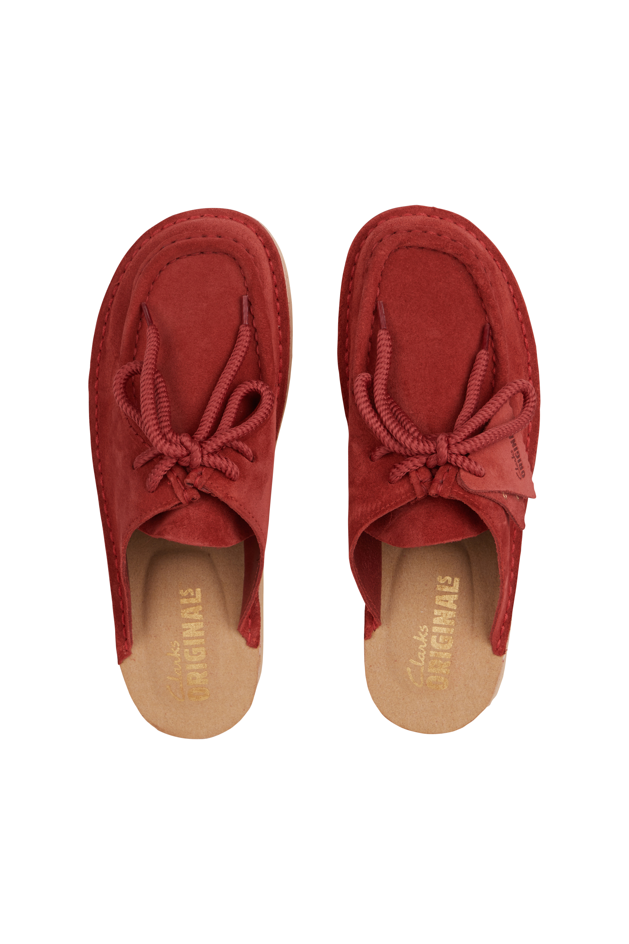 Flat furry sheepskin sandals Red