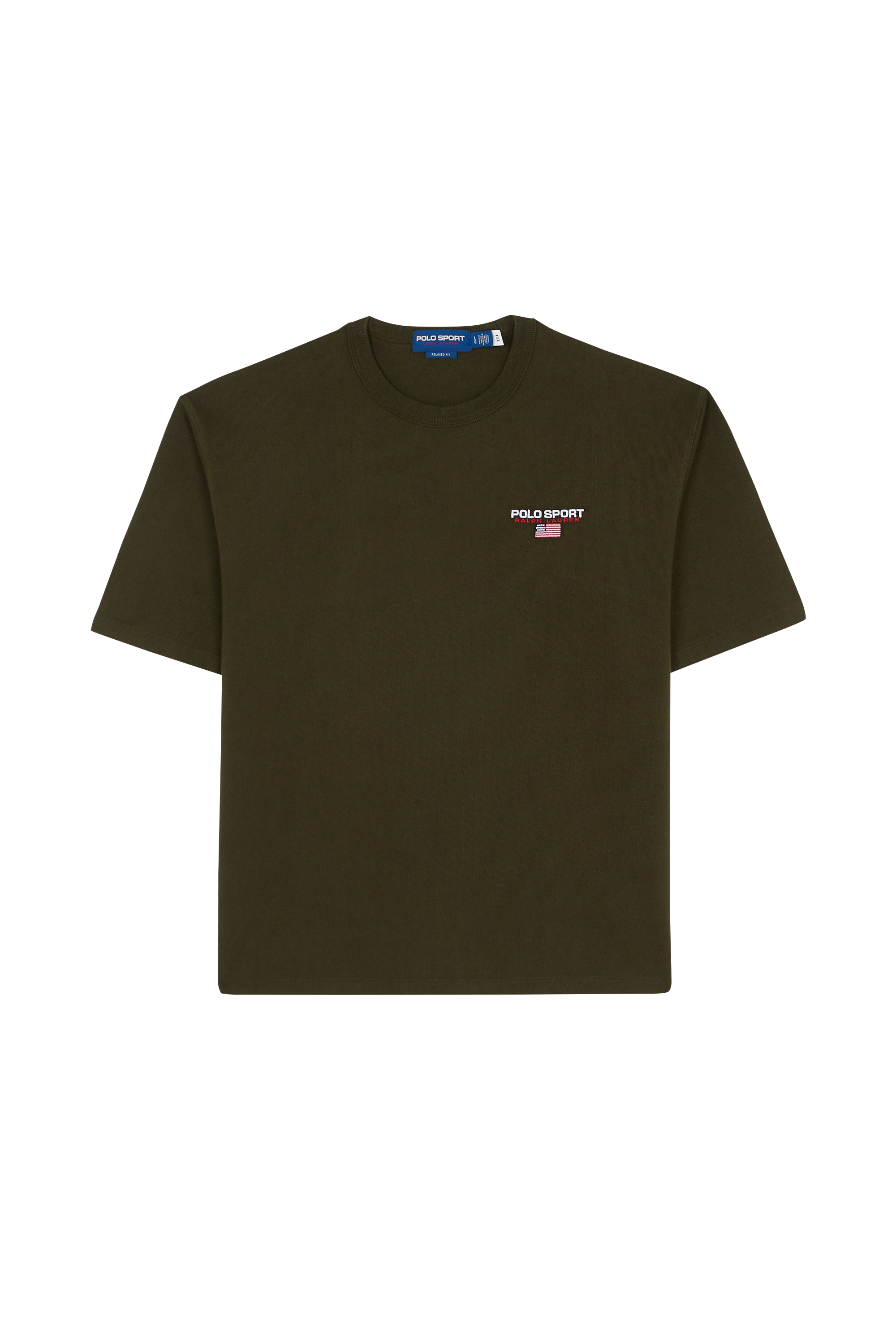 Regular-fit round-neck cotton T-shirt Khaki