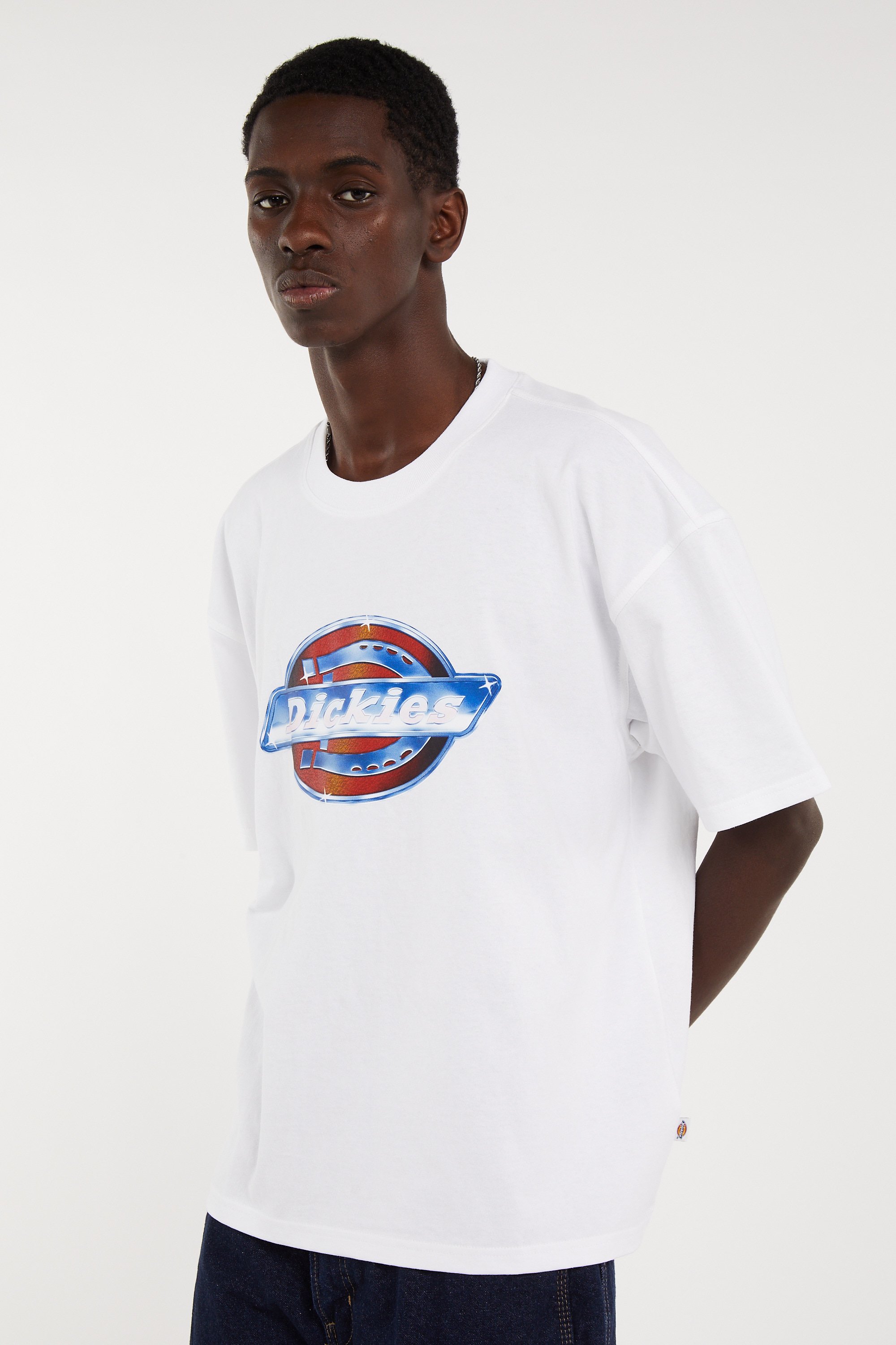 Regular-fit round-neck cotton T-shirt | White DICKIES Men