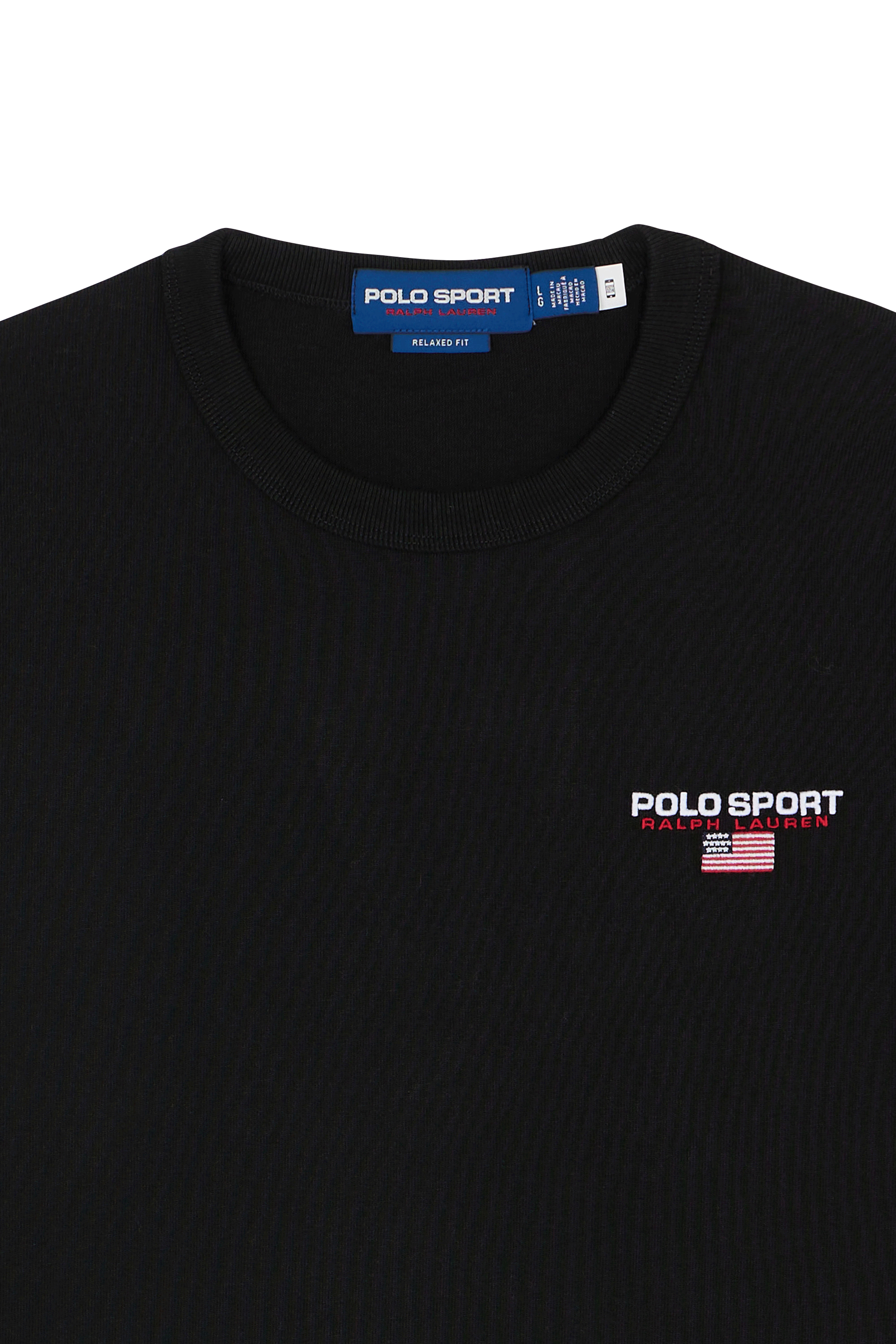 Regular-fit round-neck cotton T-shirt Black