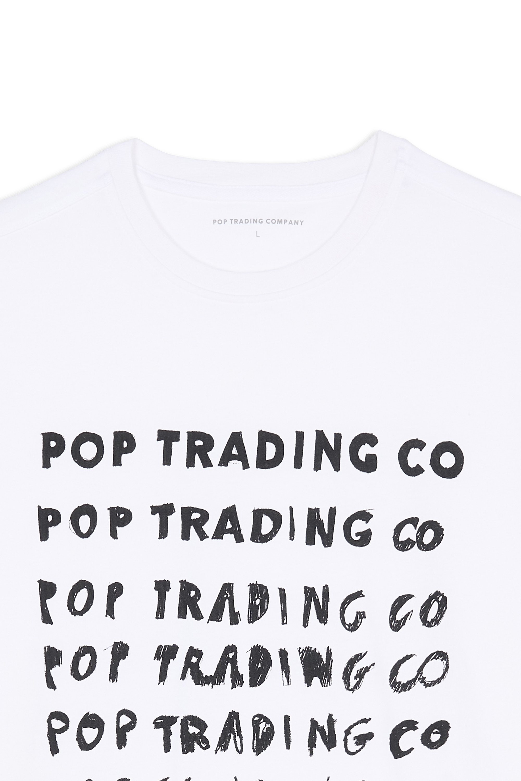 Regular-fit round-neck cotton T-shirt | White POP TRADING COMPANY Men