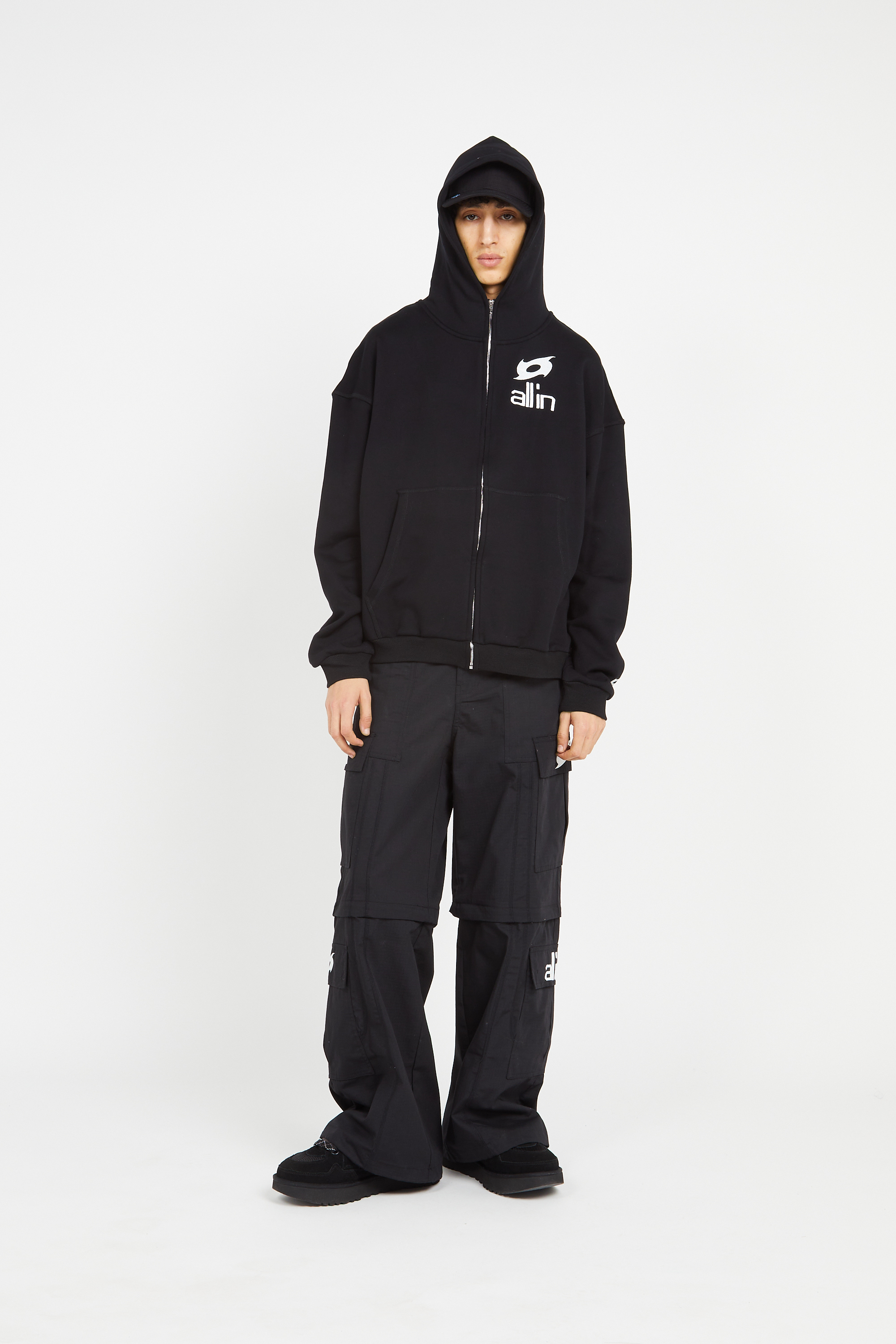 zip-up hoodie Black