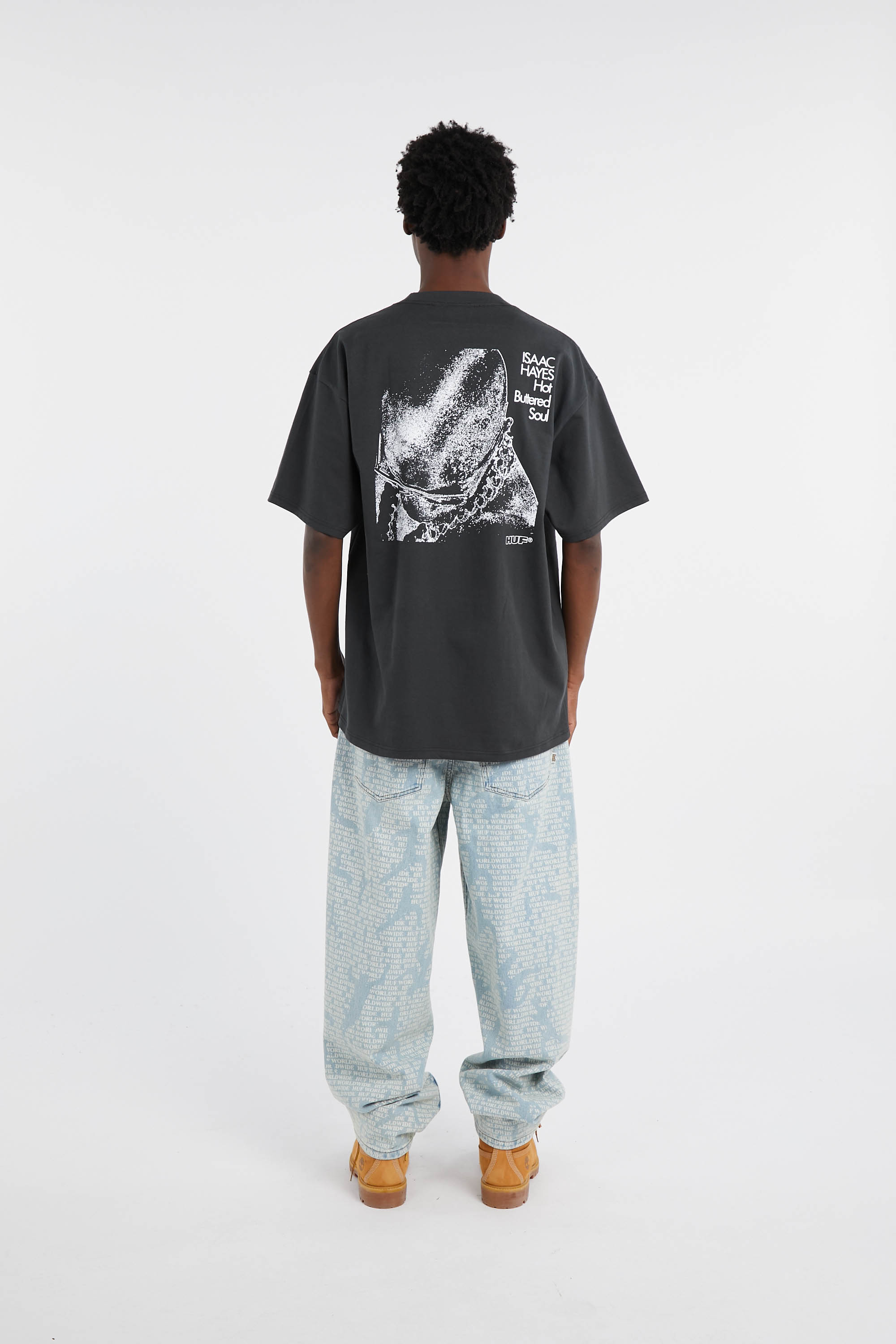 Regular-fit round-neck cotton T-shirt Black