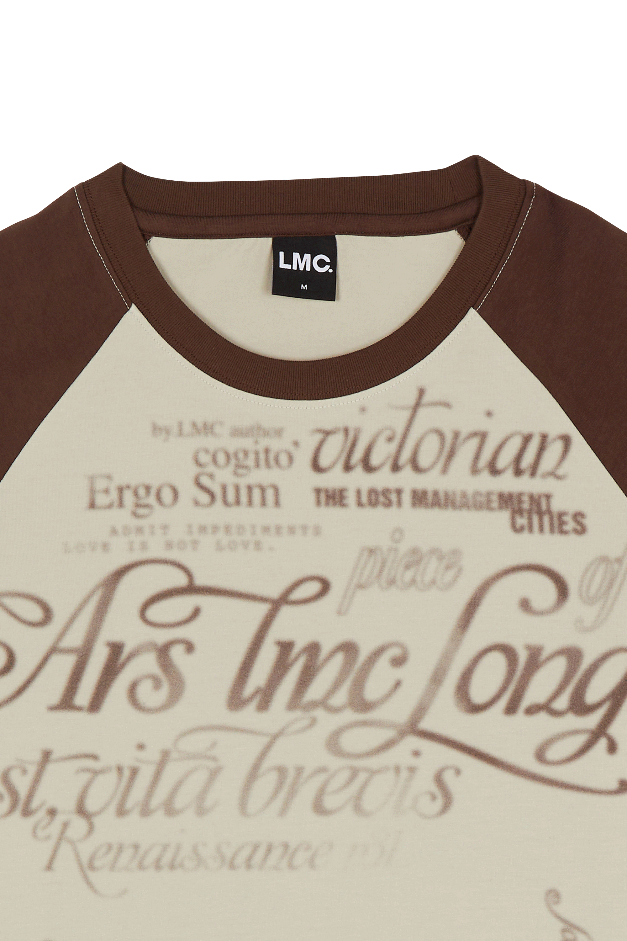 Regular-fit round-neck cotton T-shirt | Brown LOST MANAGEMENT CITIES Men