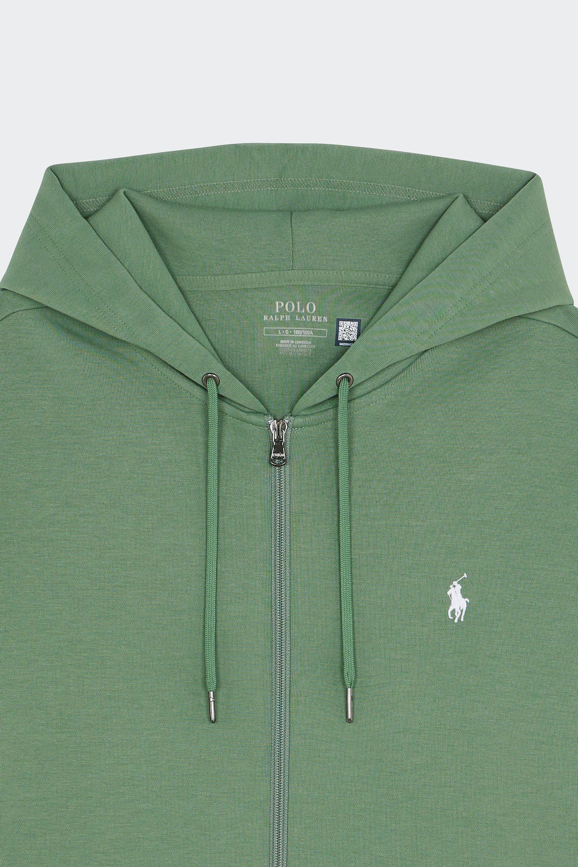 Regular-fit zip-up cotton-blend hoodie with Pony Player | Green by POLO RALPH LAUREN Regular-fit zip-up cotton-blend hoodie with Pony Player Green