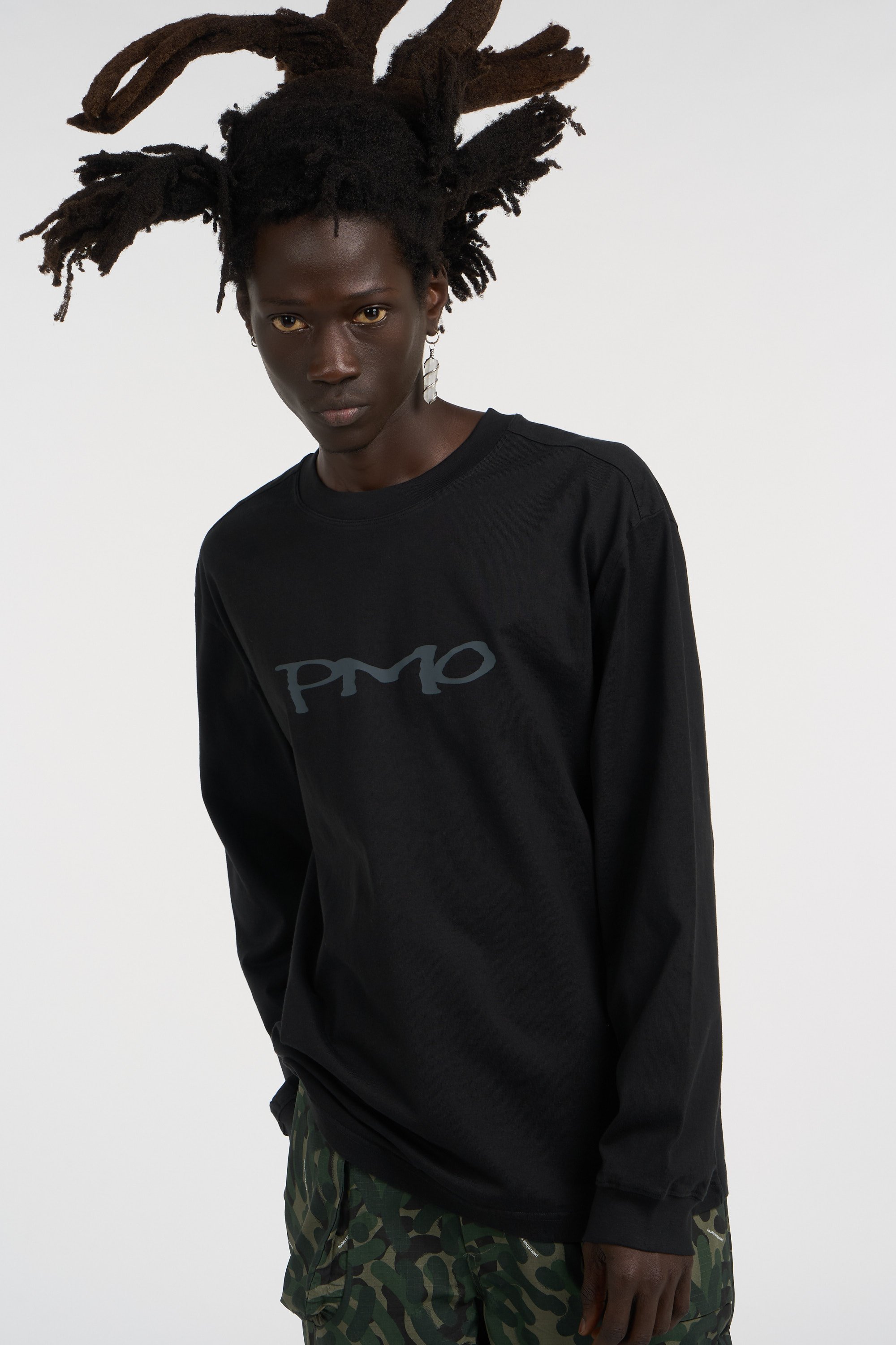 Regular-fit round-neck cotton T-shirt | Black PURPLE MOUNTAIN OBSERVATORY Men