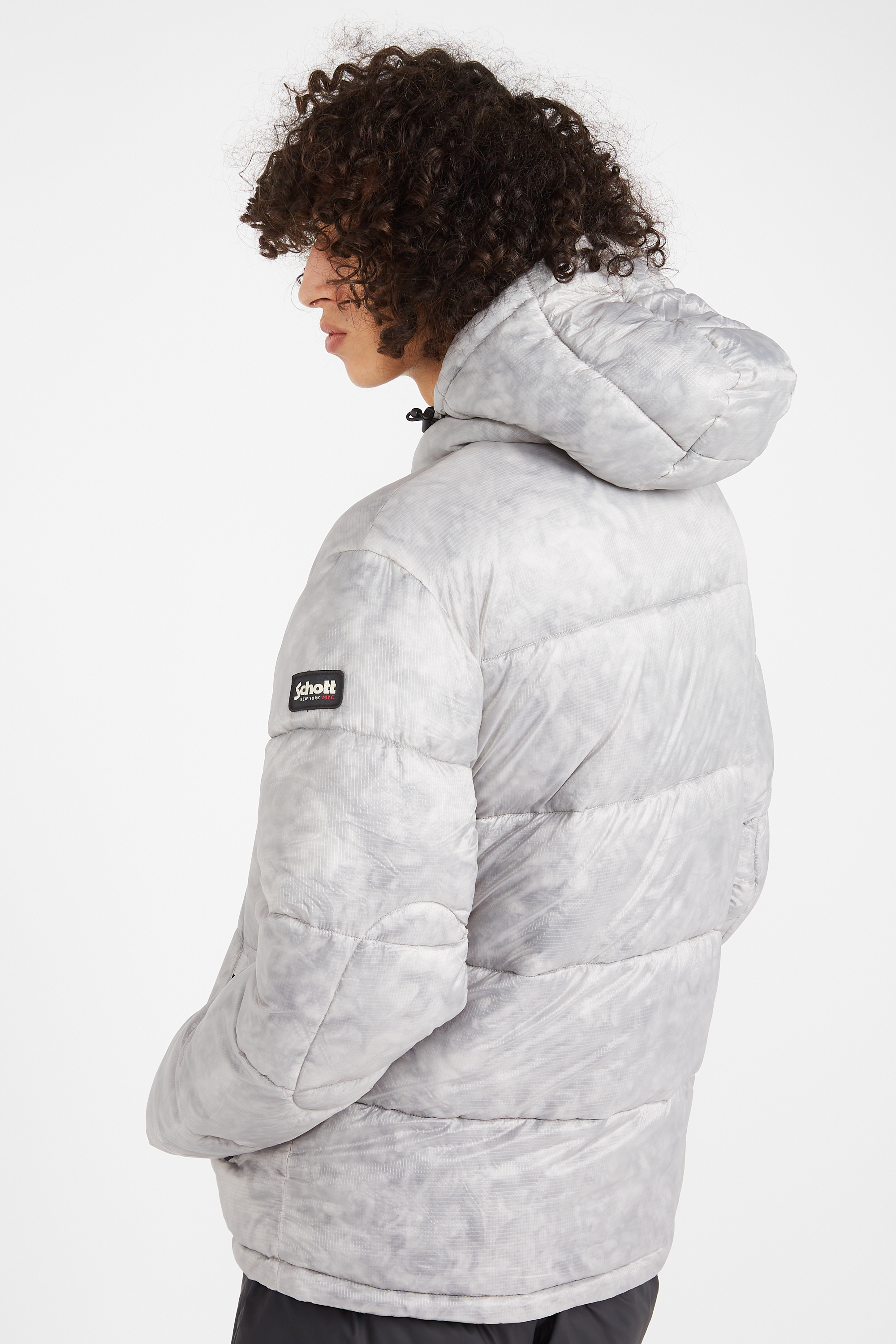 Lightweight quilted padded jacket with high neck Grey