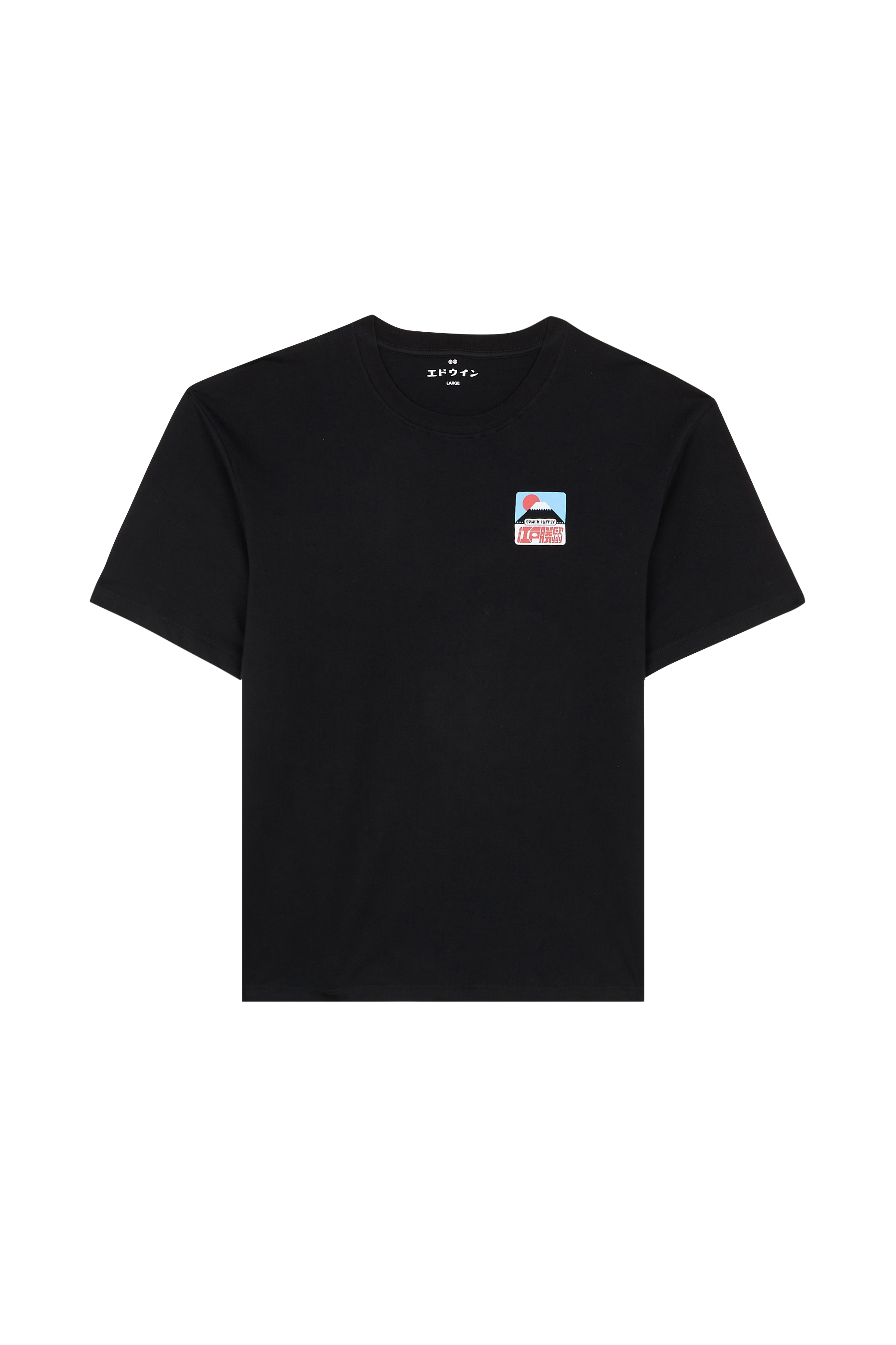 Regular-fit round-neck cotton T-shirt Black