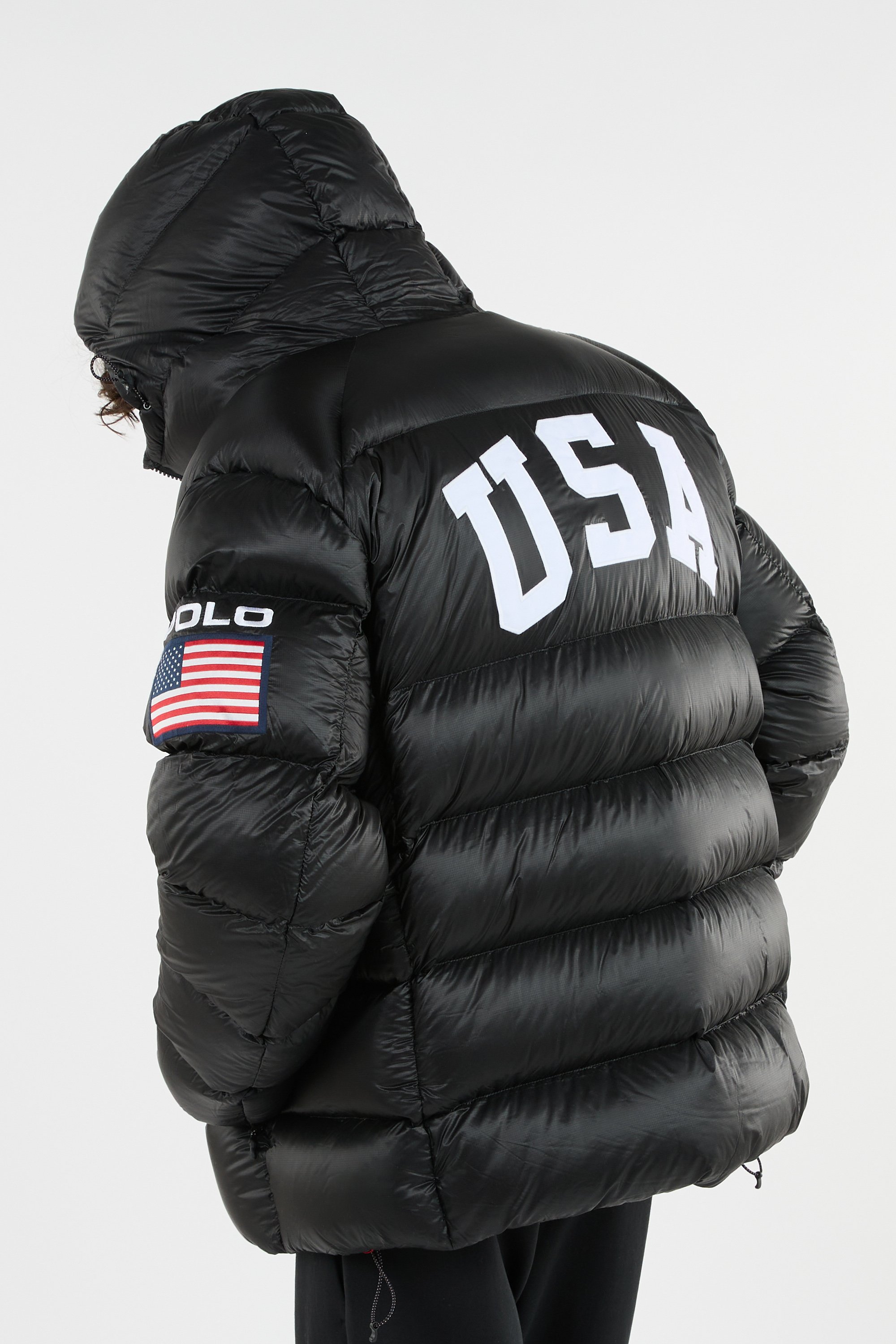 Lightweight quilted padded jacket with high neck Black