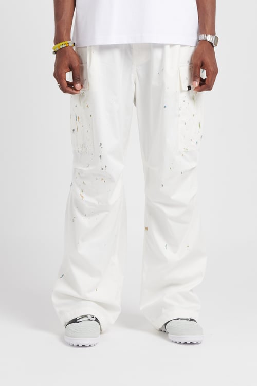LOST MANAGEMENT CITIES Pantalon cargo Blanc