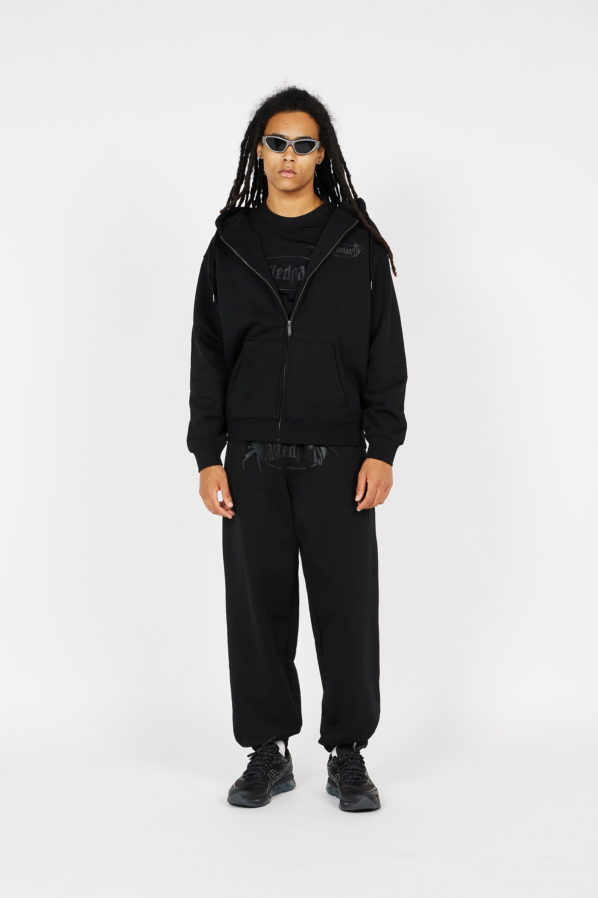 zip-up hoodie Black