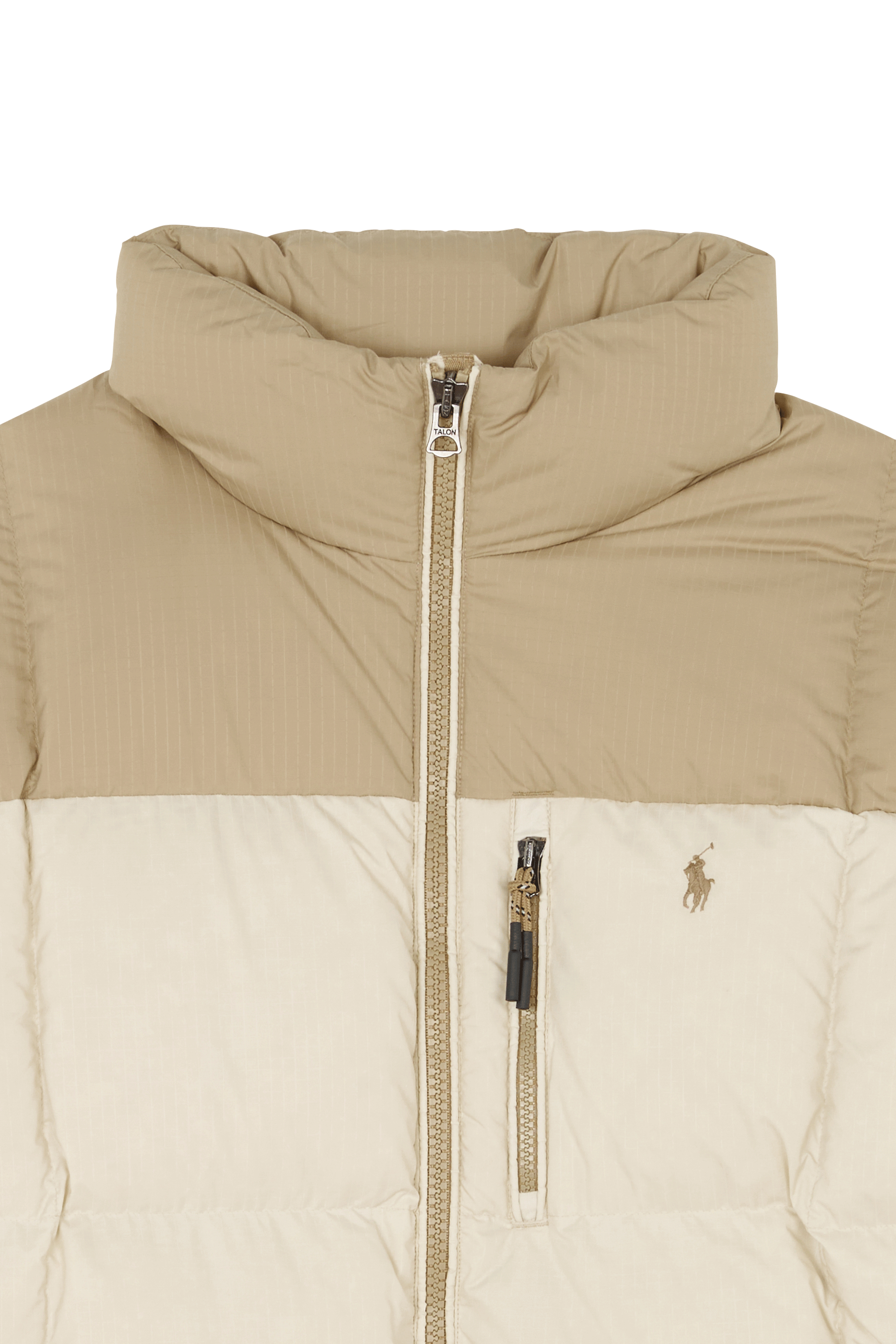 Lightweight quilted padded jacket with high neck Beige