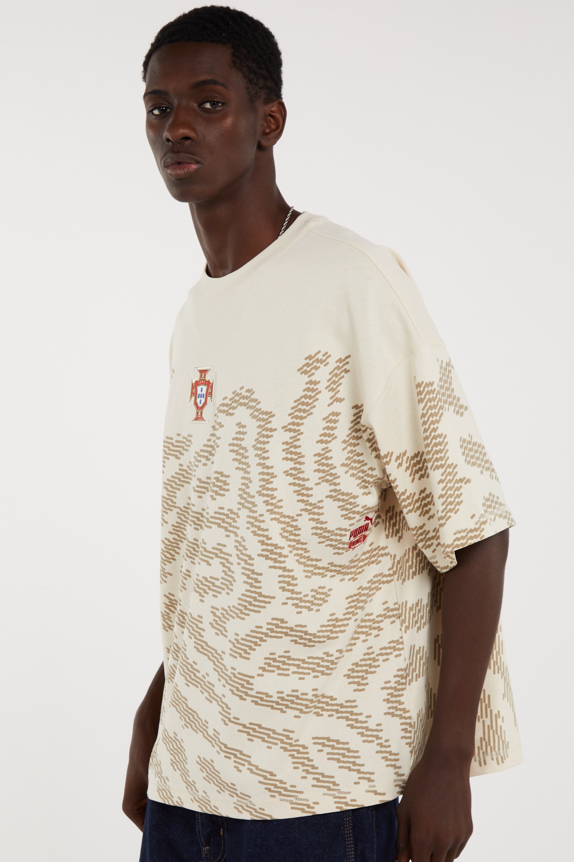 Regular-fit round-neck cotton T-shirt | Beige PUMA Men