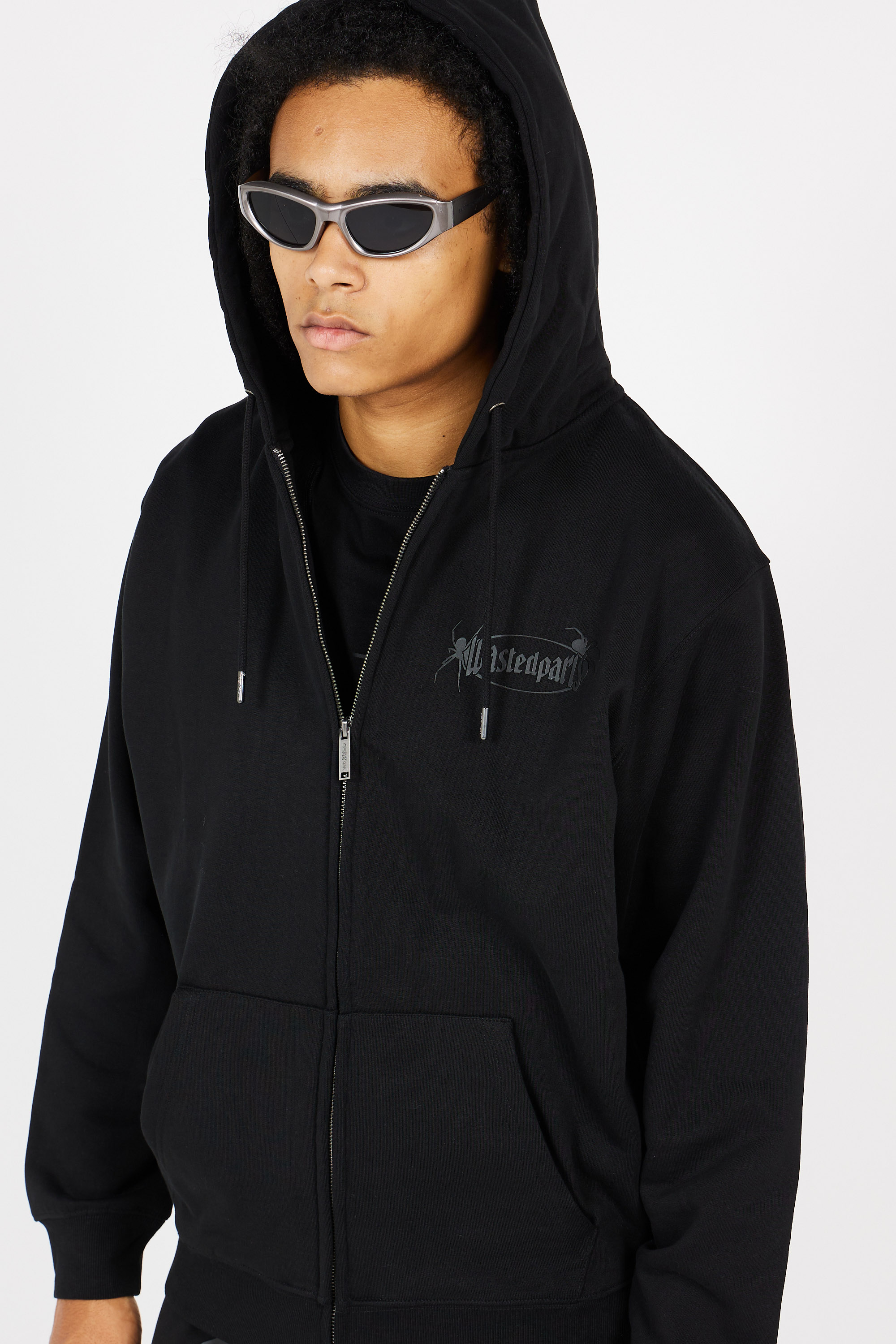 zip-up hoodie Black