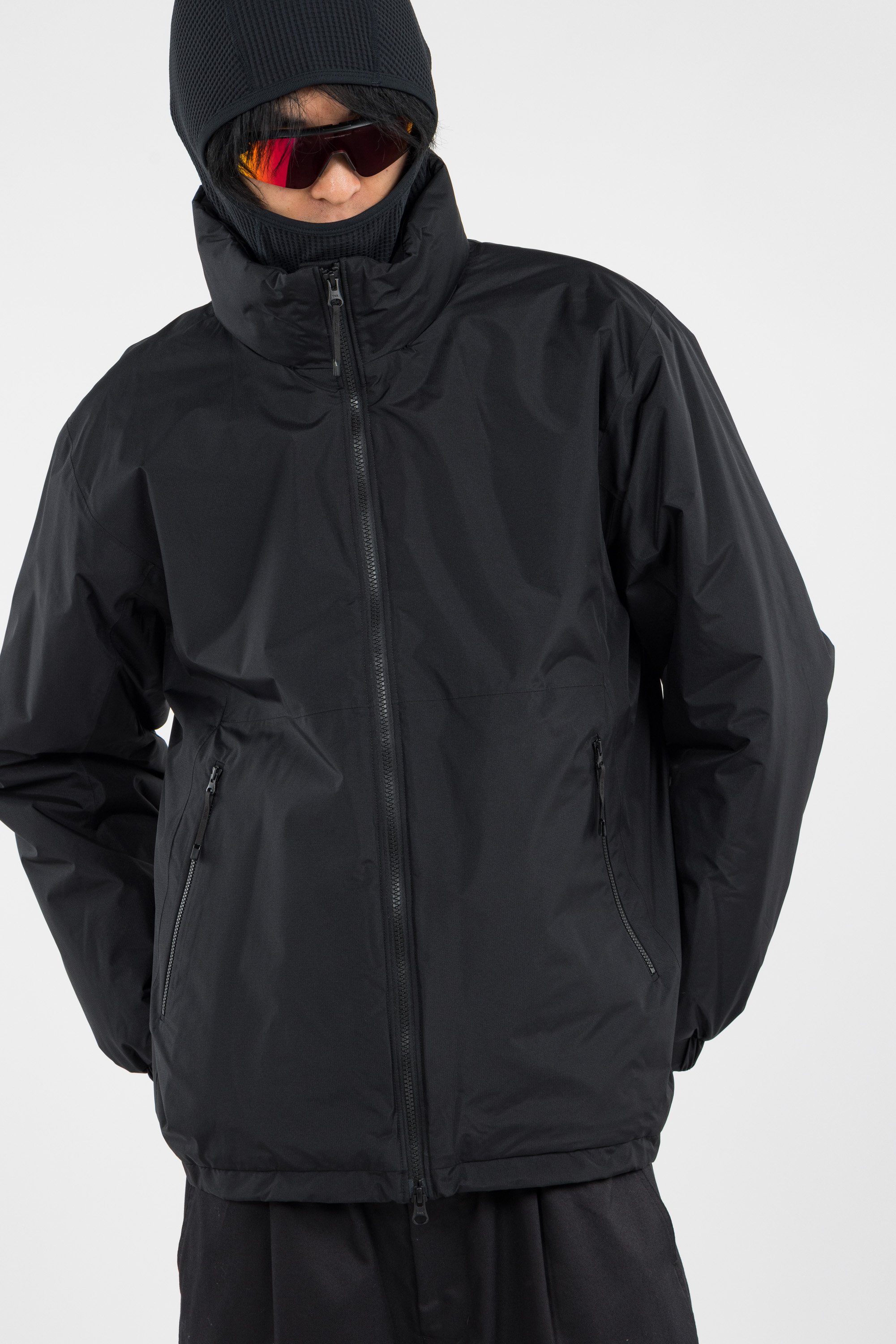 Lightweight quilted padded jacket with high neck Black