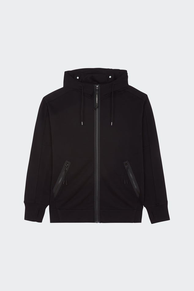 Cp company black zip hoodie online