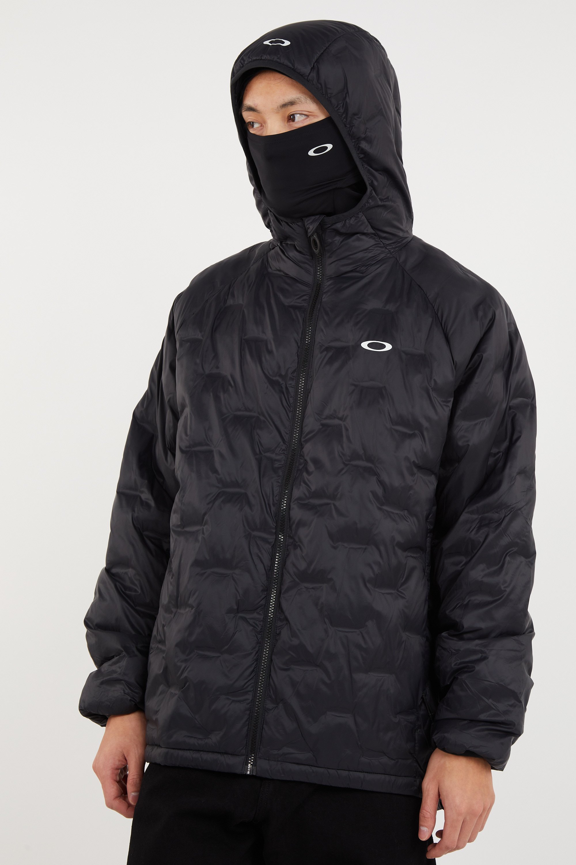 Lightweight quilted padded jacket with high neck Black