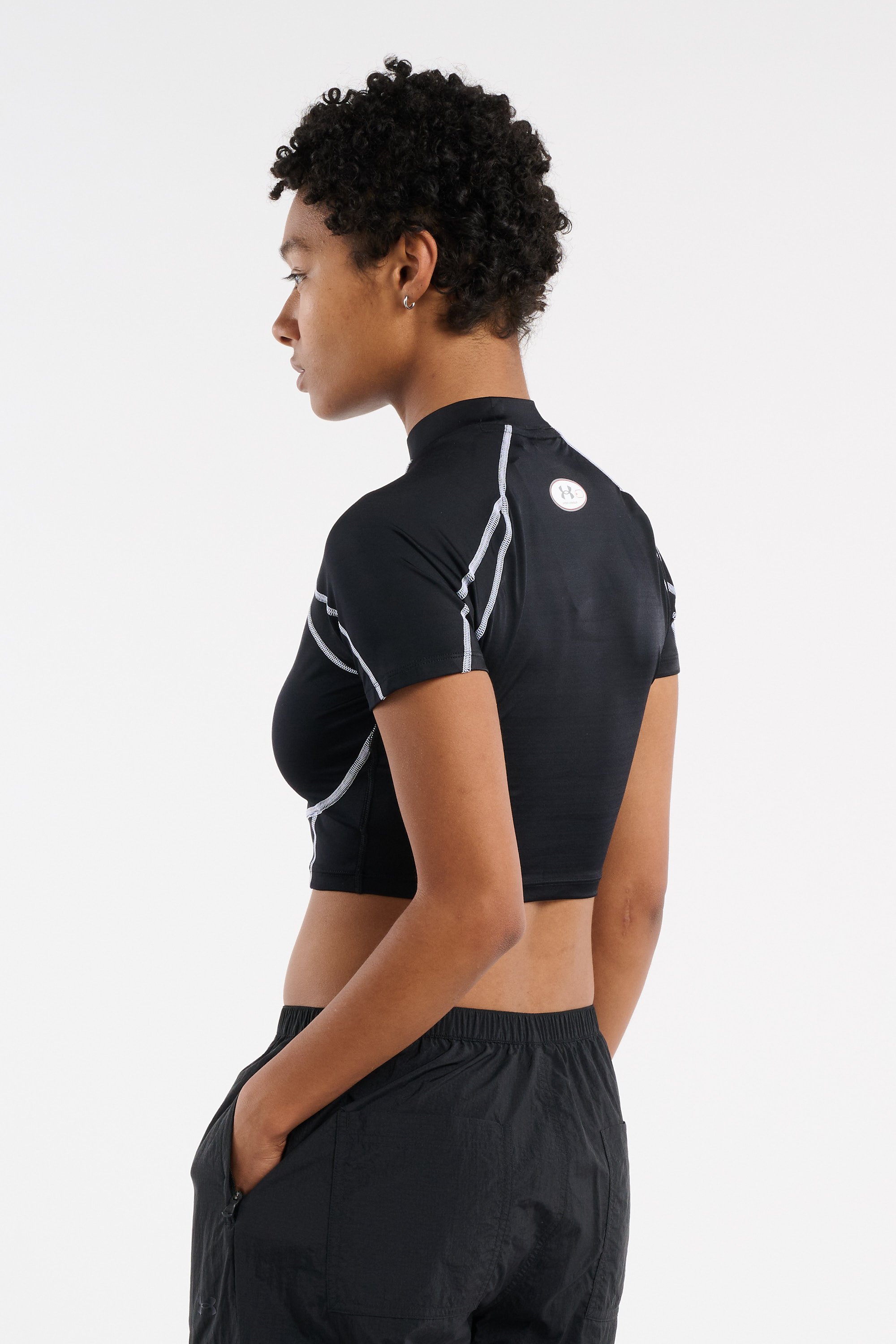 Regular-fit round-neck cotton T-shirt Black