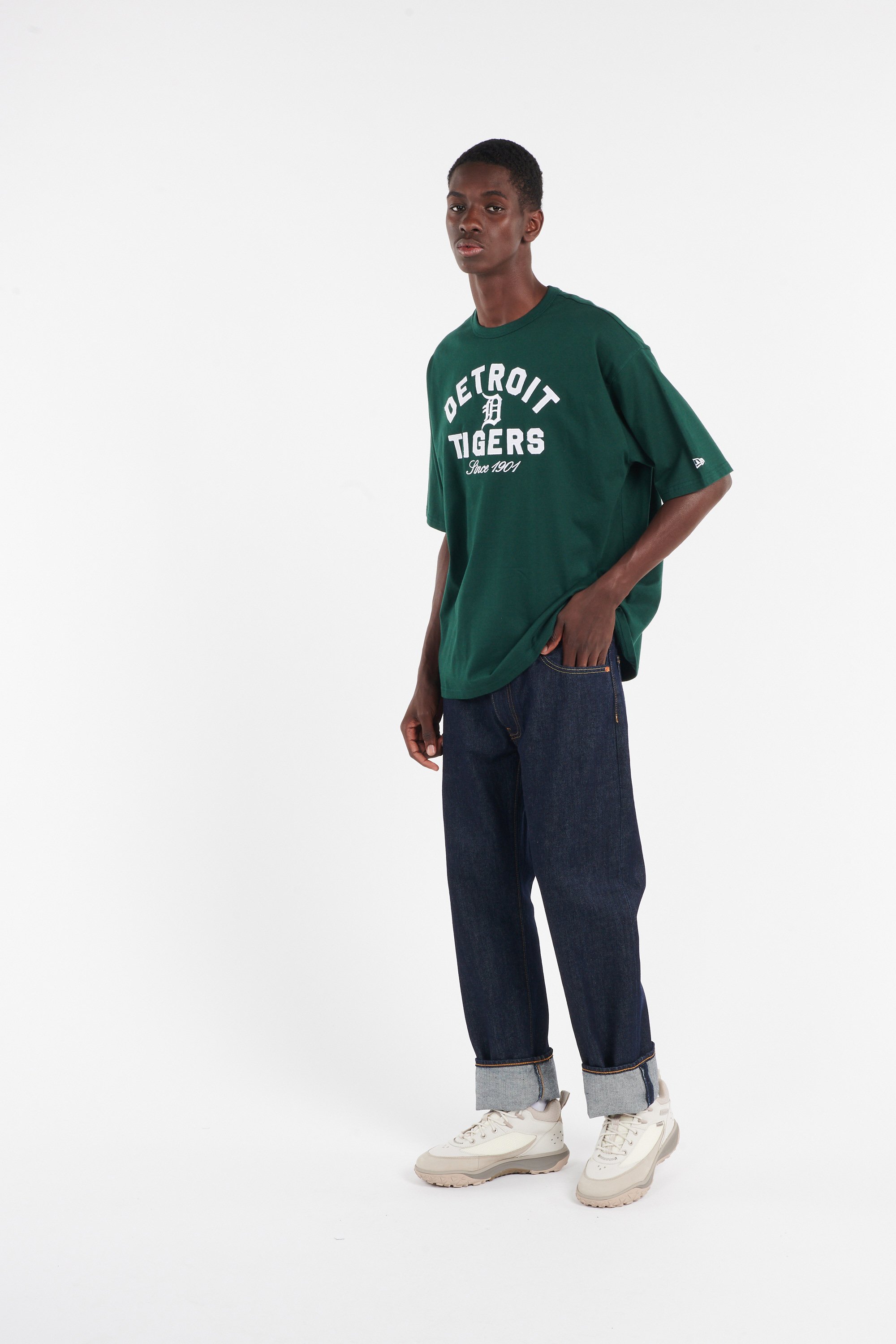 Regular-fit round-neck cotton T-shirt NEW ERA Green