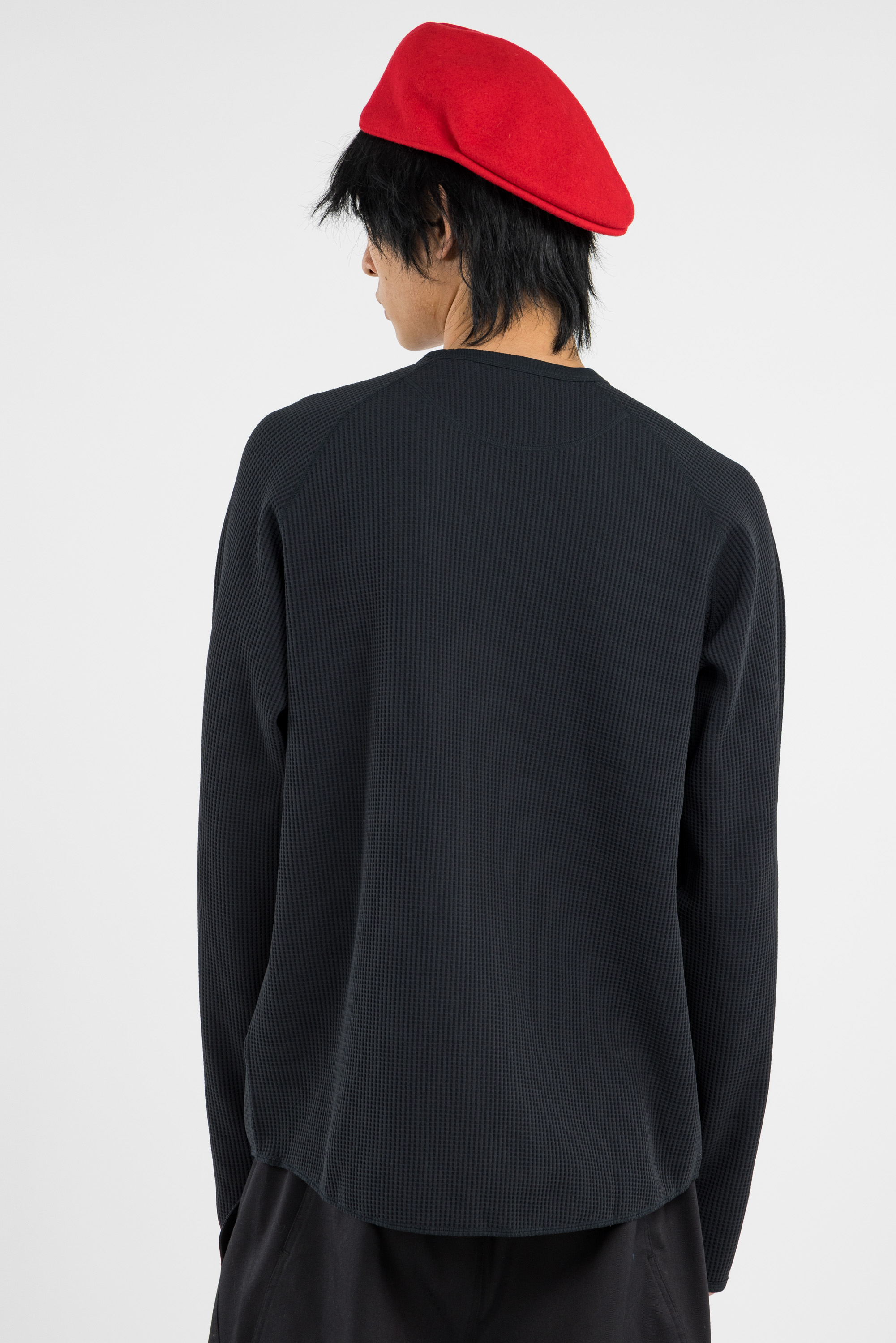 Regular-fit round-neck cotton T-shirt Black