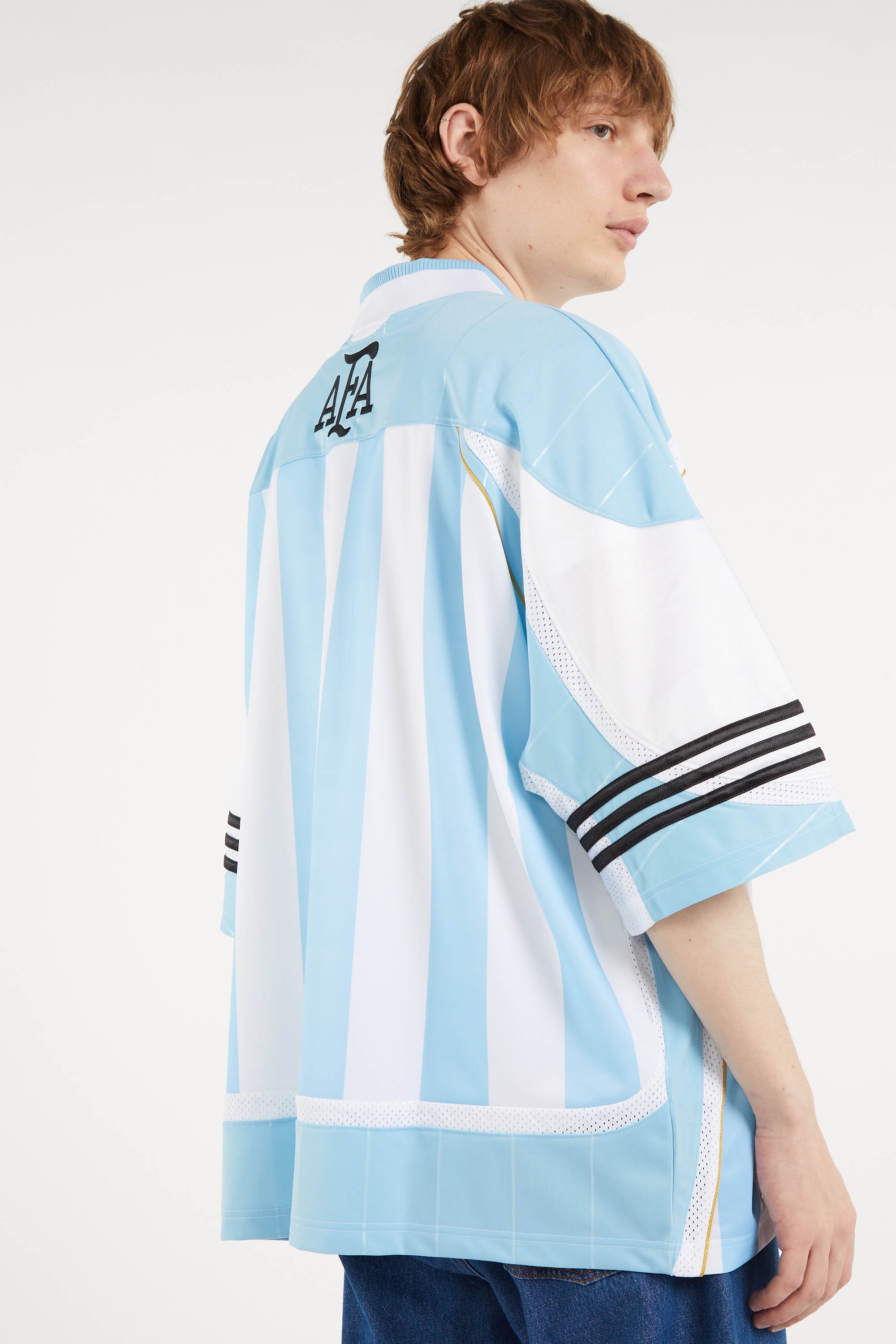 Regular-fit round-neck cotton T-shirt | Blue ADIDAS Men