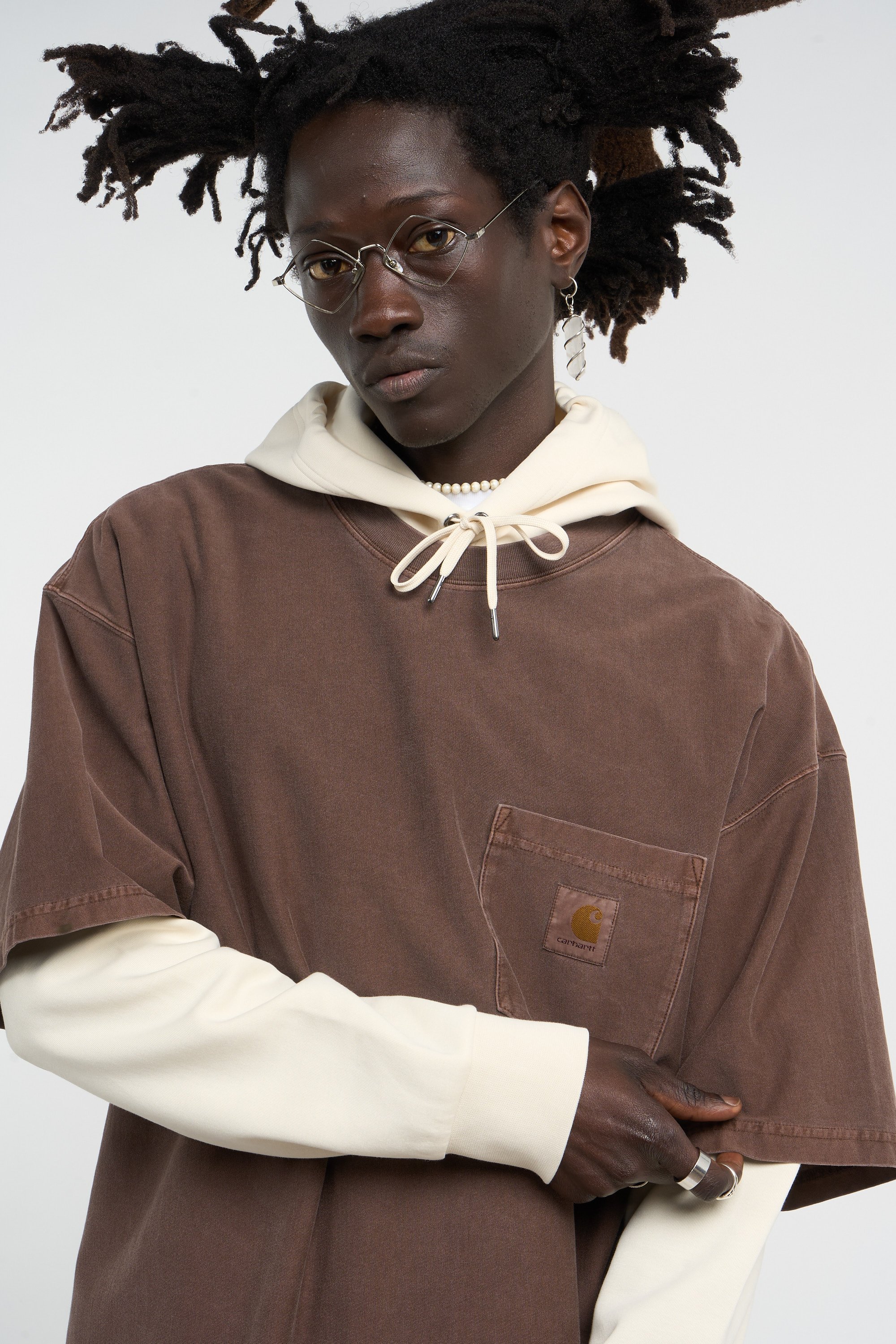 Regular-fit round-neck cotton T-shirt | Brown CARHARTT WIP Men