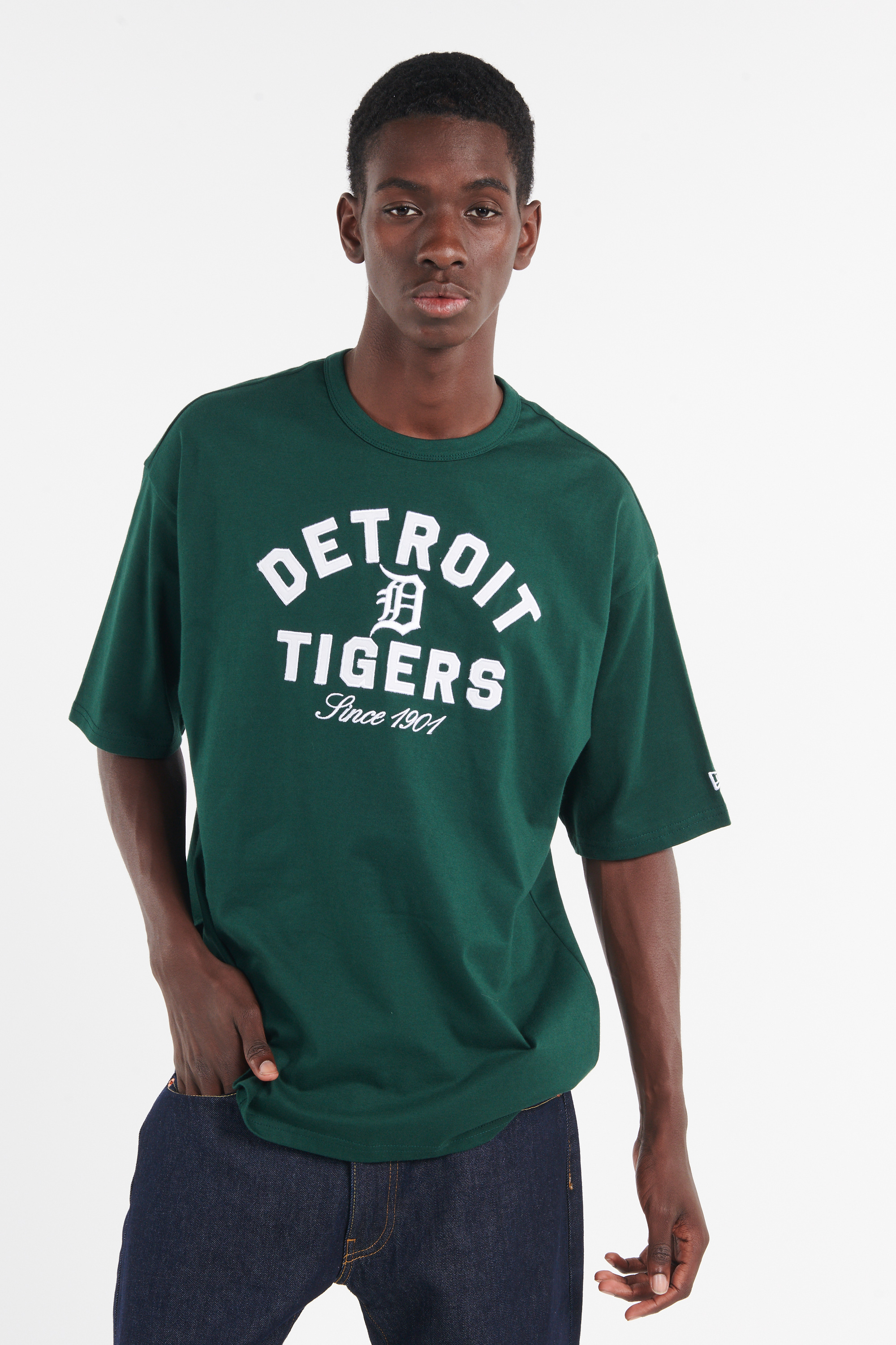 Regular-fit round-neck cotton T-shirt Green