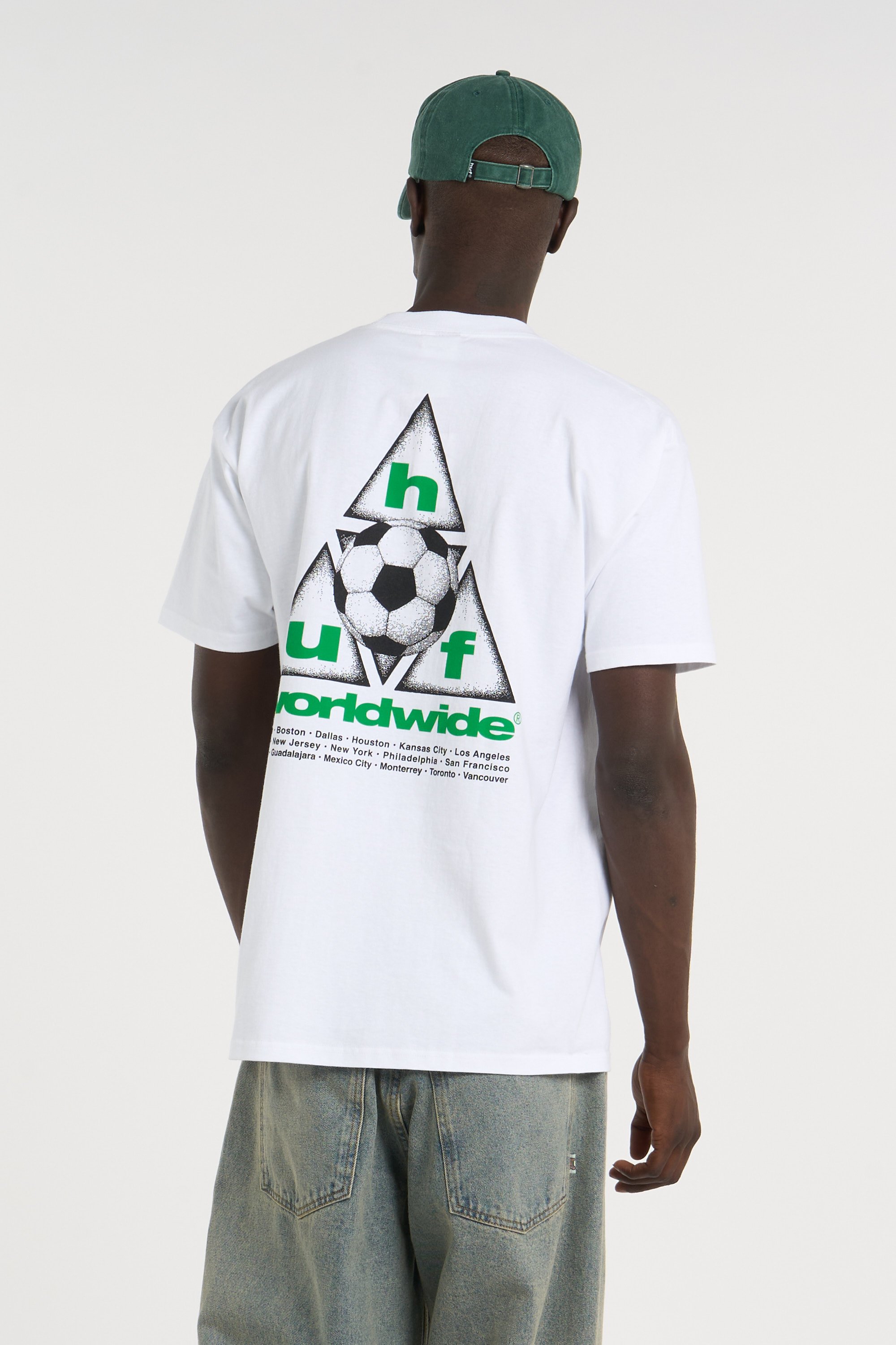 Regular-fit round-neck cotton T-shirt | White HUF Men