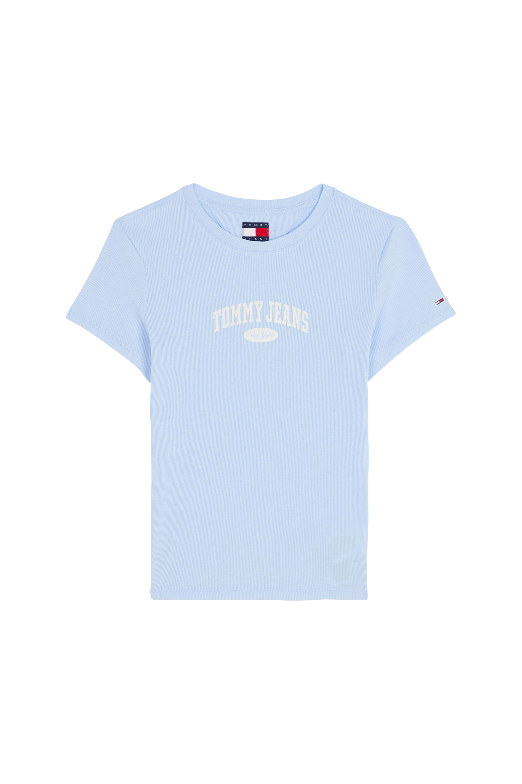 Regular-fit round-neck cotton T-shirt Blue