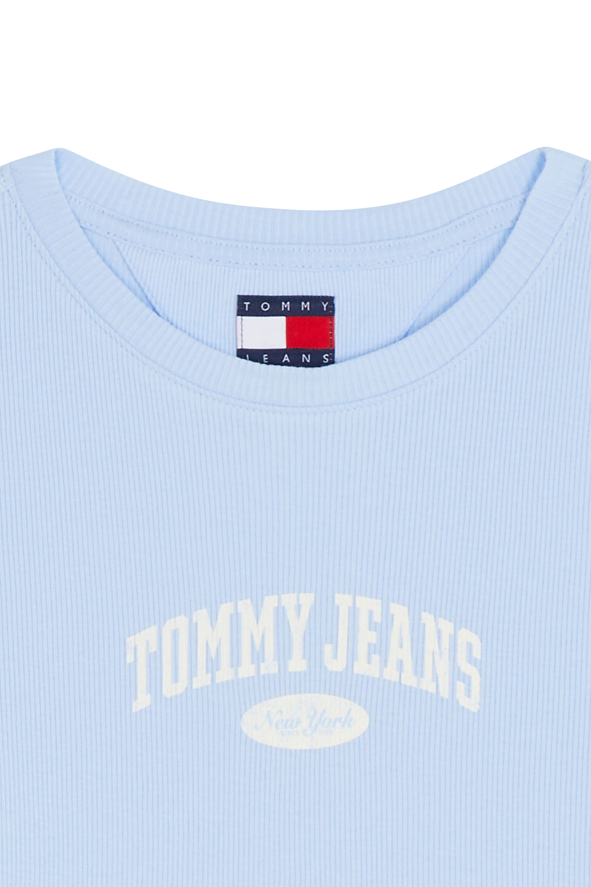 Regular-fit round-neck cotton T-shirt Blue