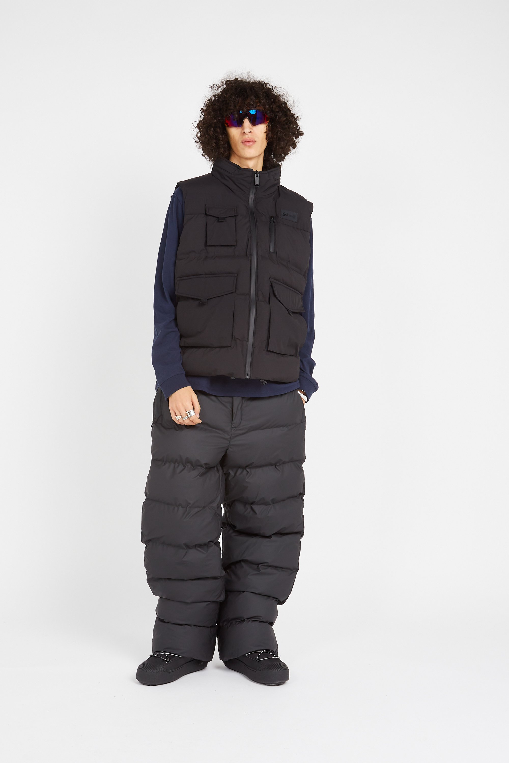 Lightweight quilted padded jacket with high neck | Black by SCHOTT Lightweight quilted padded jacket with high neck Black