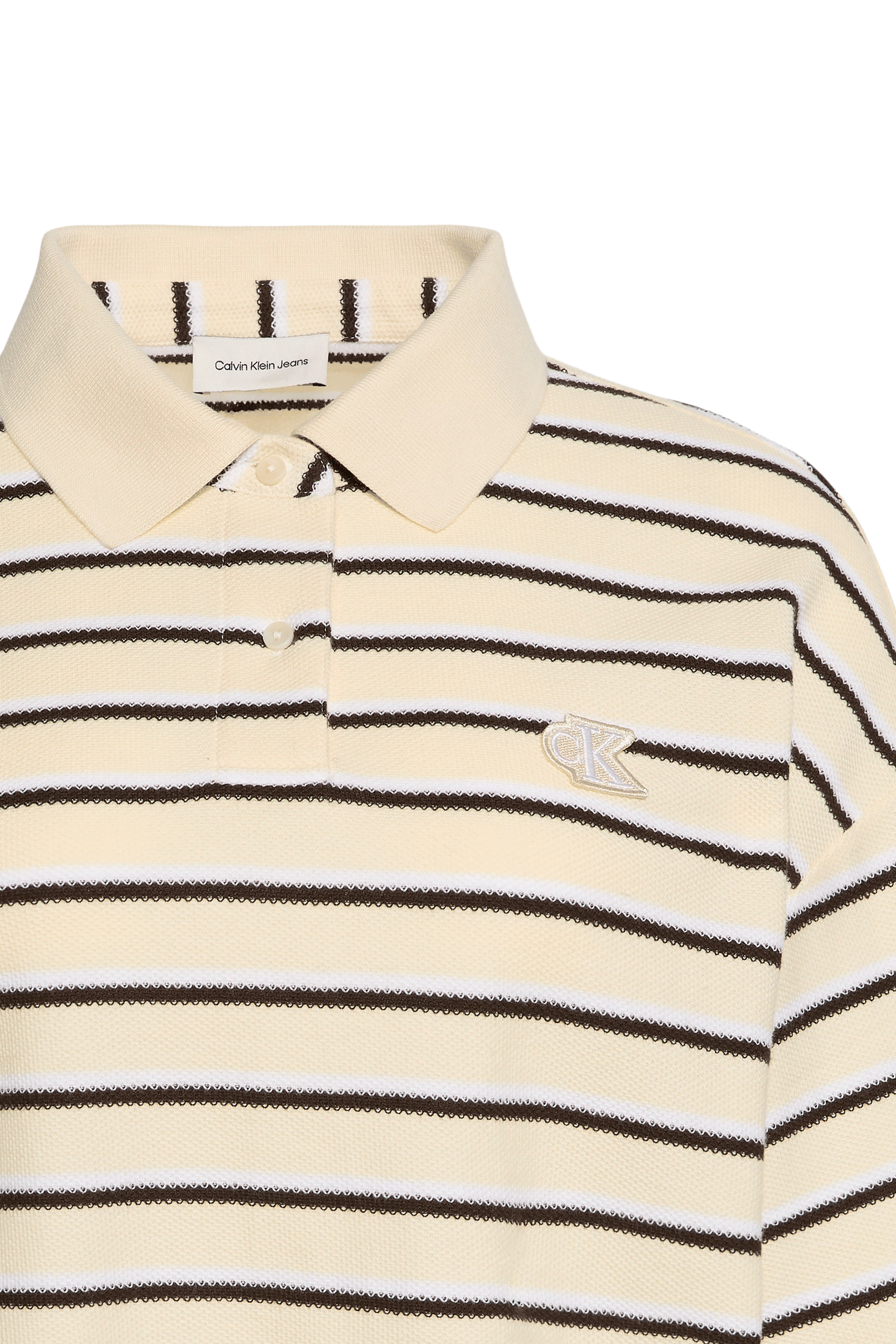 Polo court rayé | Beige CALVIN KLEIN Femme