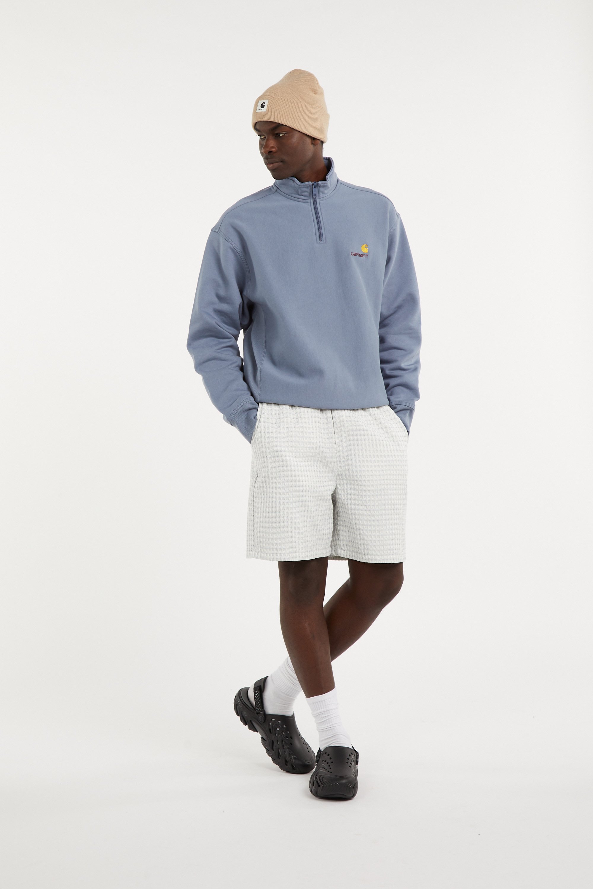Sweat zippé  Half Zip American Script  Shady blue