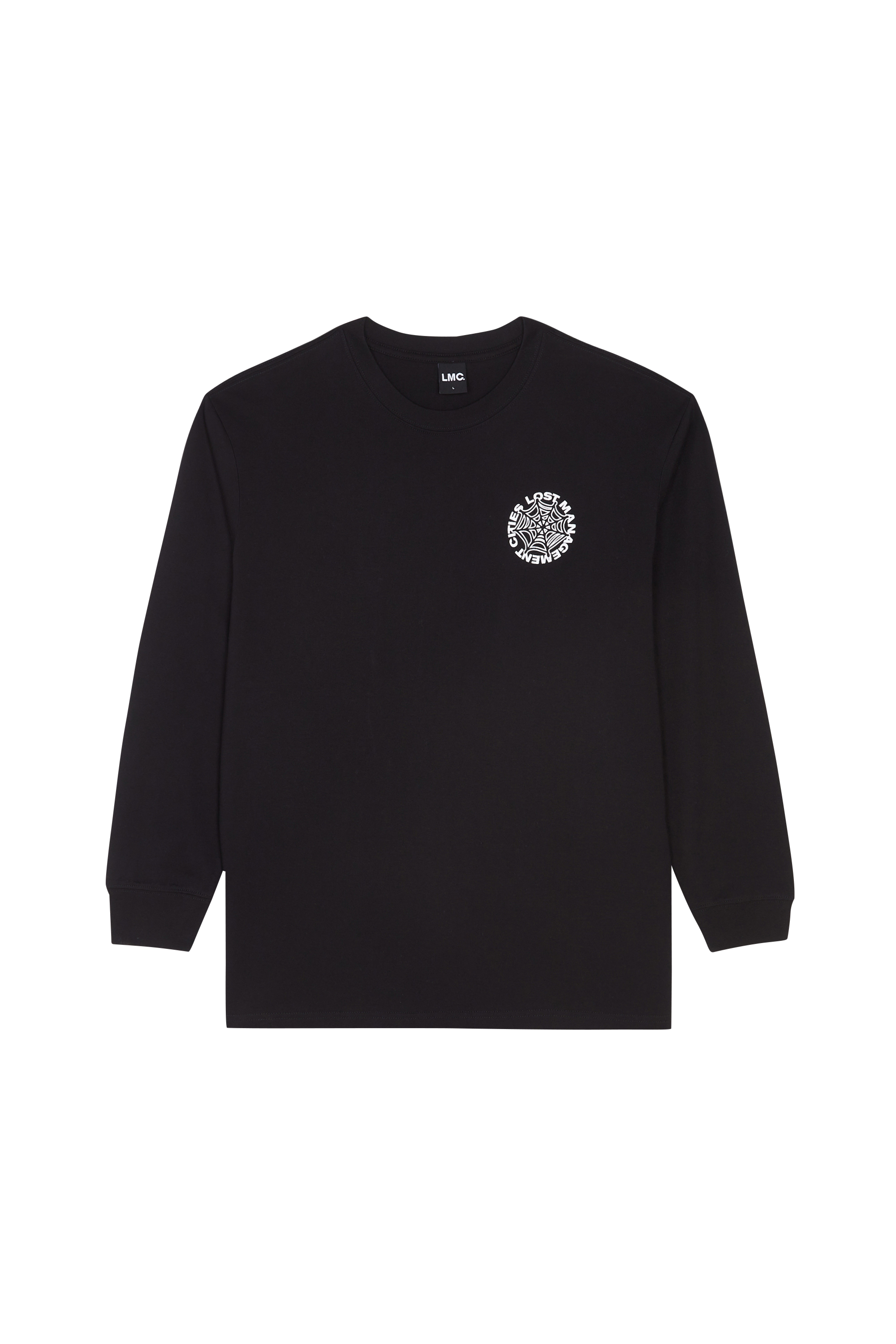 Regular-fit round-neck cotton T-shirt Black