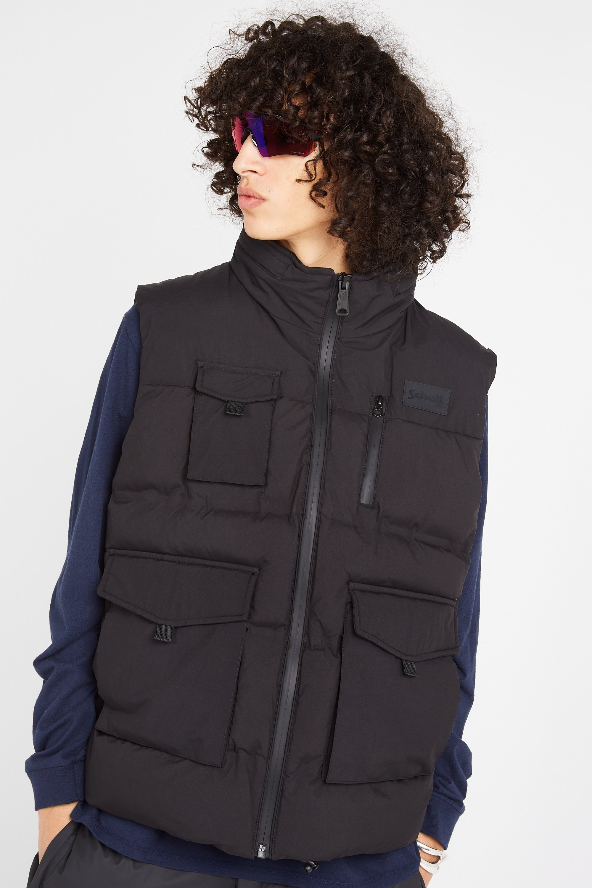 Lightweight quilted padded jacket with high neck | Black by SCHOTT Lightweight quilted padded jacket with high neck Black